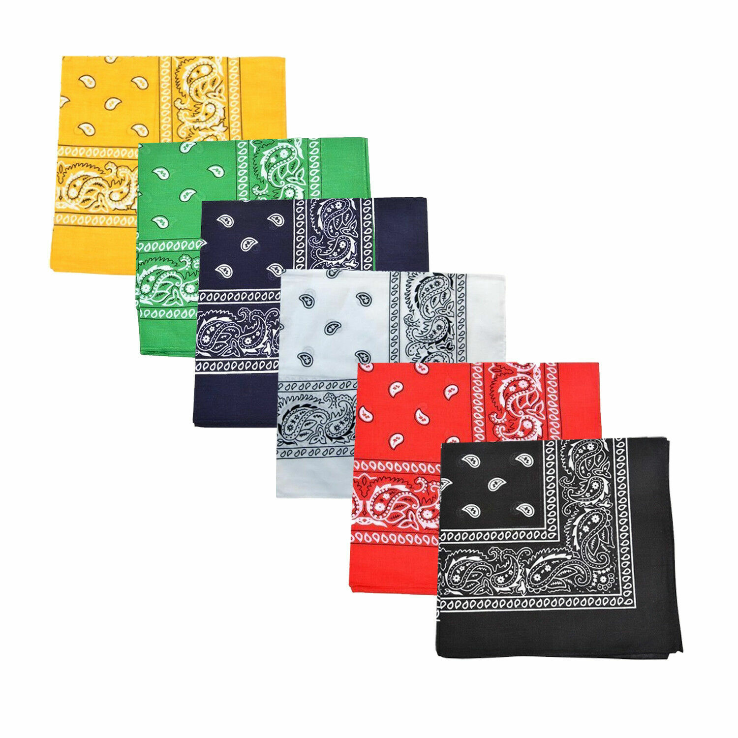 Pack of 3 X-Large Polyester Non Fading Paisley Bandanas 27 x 27 In – Party and
