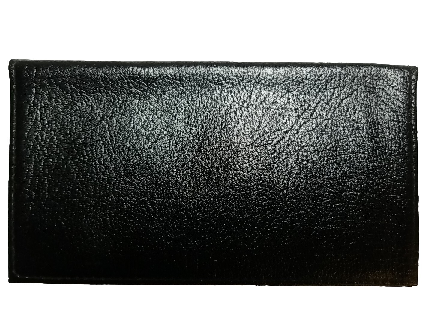 Black CHECKBOOK COVER Genuine Bombay Buffalo LEATHER Wallet Combo NEW