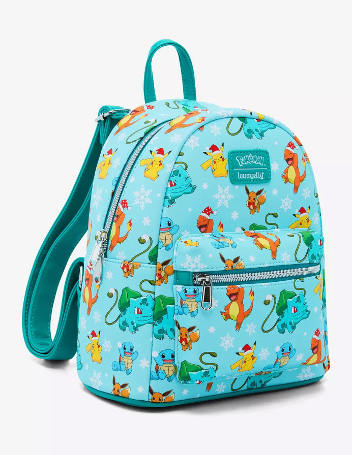 Bundle Pokemon 3 Pcs Loungefly Mini Backpack Piakchu Eevee Charmander & 2 Pins