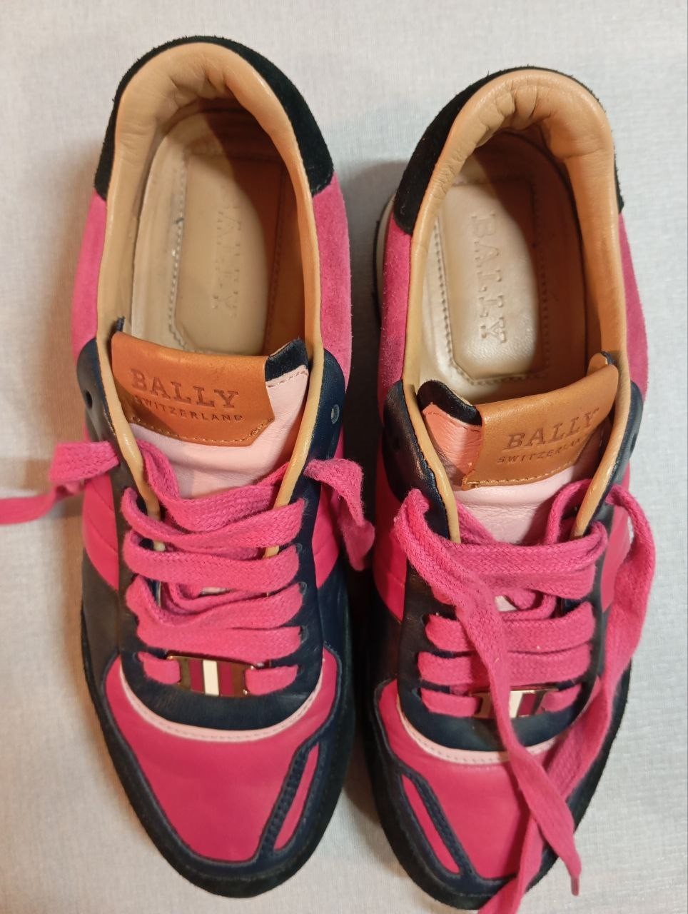 Bally Vintage Women Leather Suede Sneakers EU36 US8 UK6 AU6 23cm 9.06in(insole)