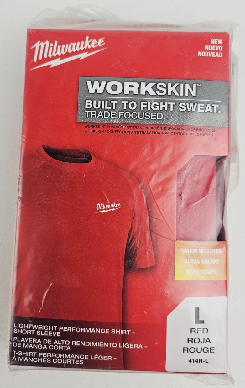 Milwaukee Workskin Lightweight Performance Shirt Short Sleeve Red Large