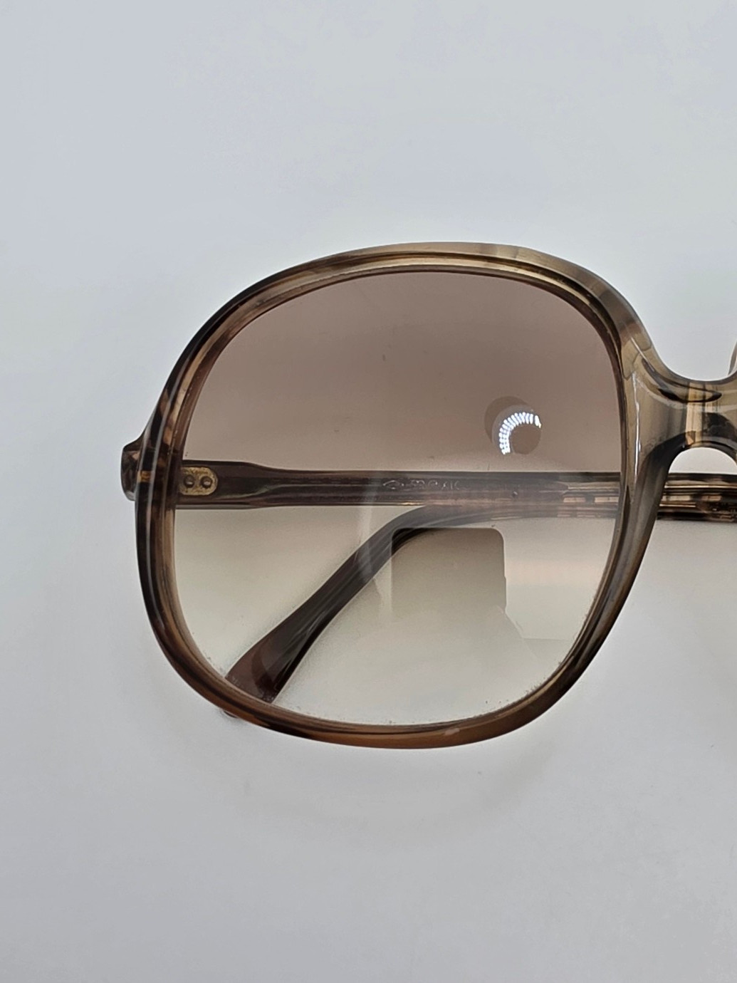 Vintage Crystal Brown Frame Light Brown Gradient Lens Oversized Sunglasses 57mm