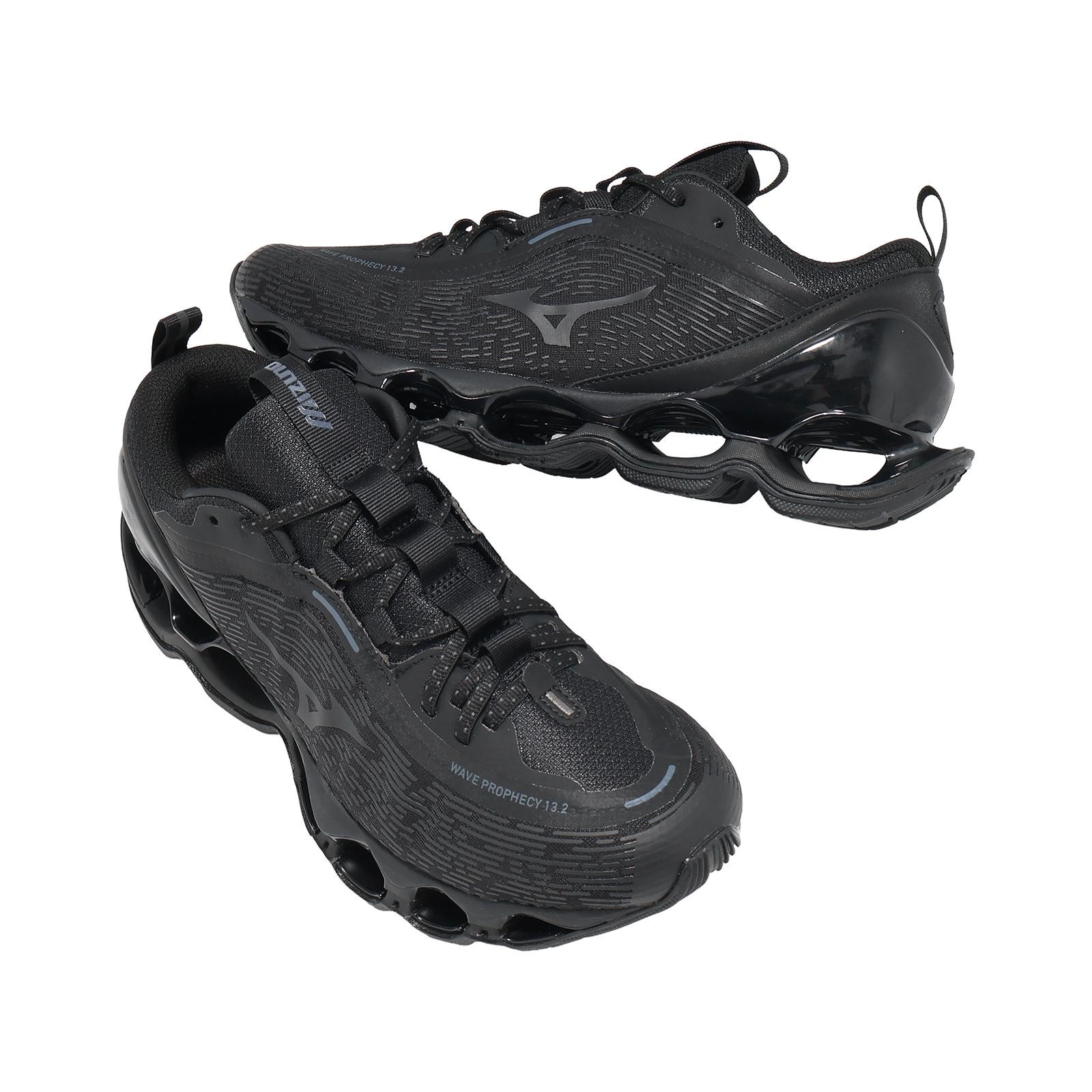 Mizuno Wave Prophecy 13.2 Black Blue Men Casual Shoes Sneakers D1GA2605-02