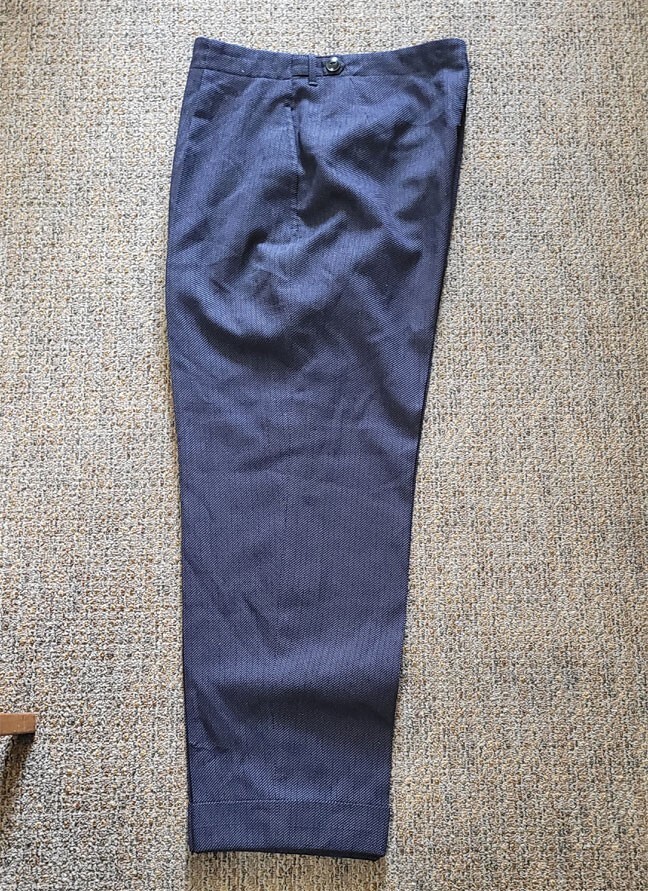 1930’s German Button Fly Wool Pants. Salt & Pepper. Amazing Fabric.