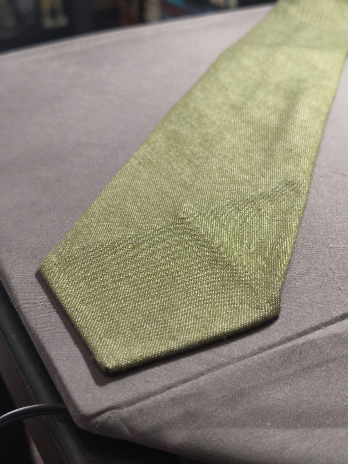 A. Di Capua Napoli – Khaki Solid Color Cotton Tailored Tie