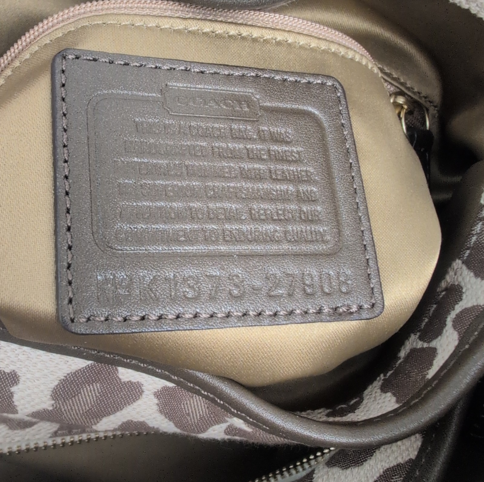Coach Madison Phoebe Ocelot Leopard Print Beige & Tan Shoulder Bag 27908 *Flaws