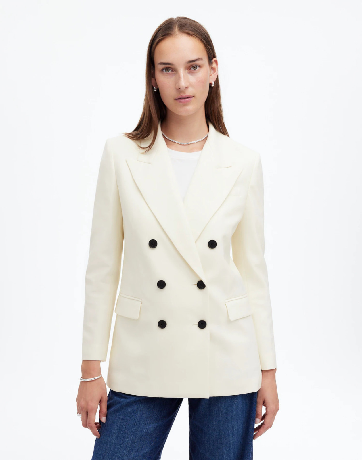 New MADEWELL Size 00 Tuxedo Blazer in Winter White NT118