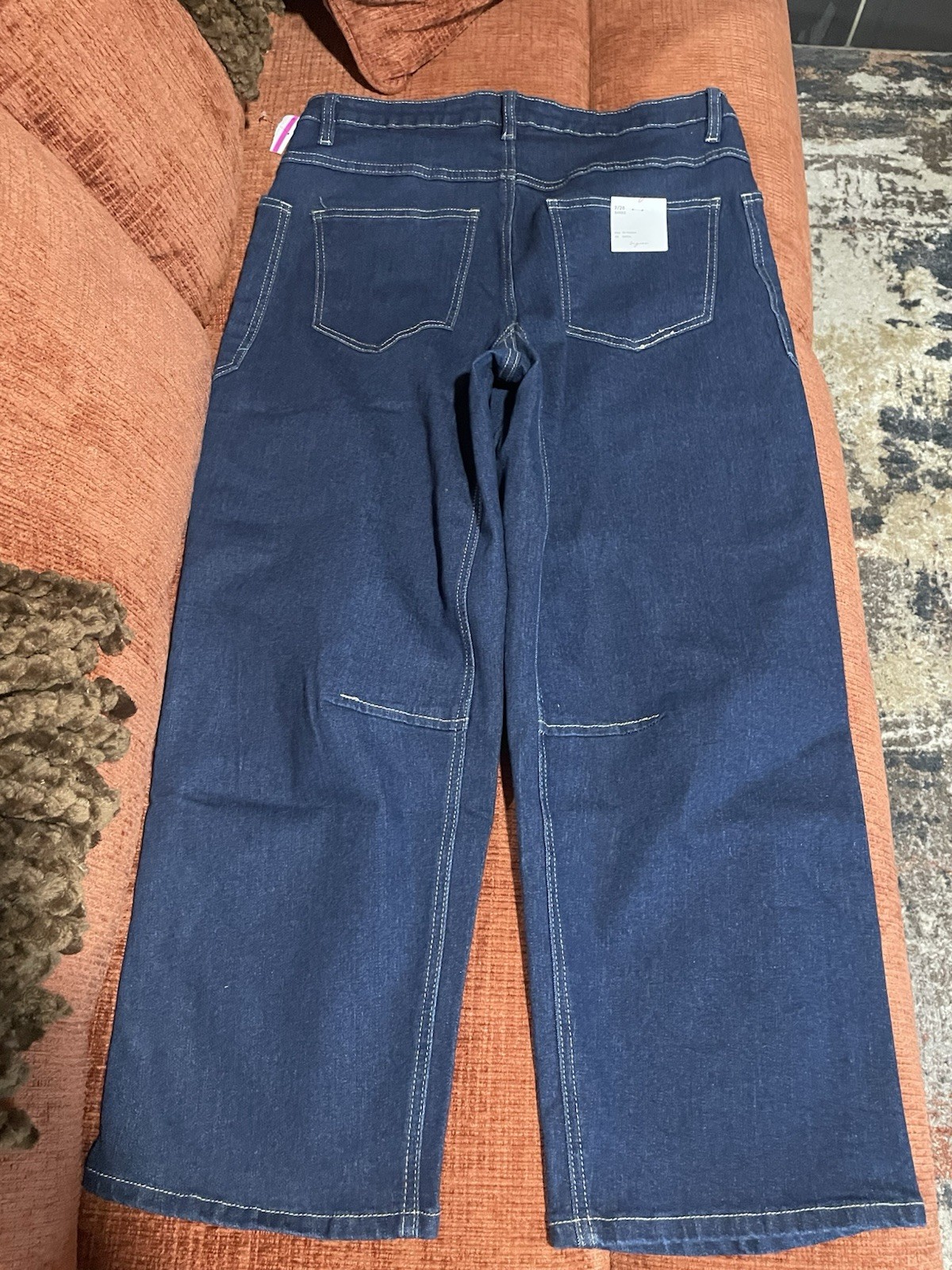 Vigoss Barbie Barrel Jeans SIZE 9/29 High Rise Stretch Dark Blue Denim NWT