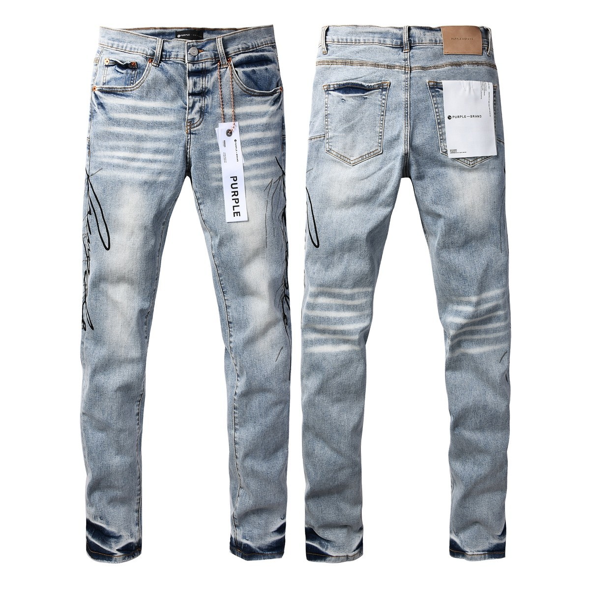 2026 New purple brand personality Fashion Slim Fit Leisure BLUE Jeans .