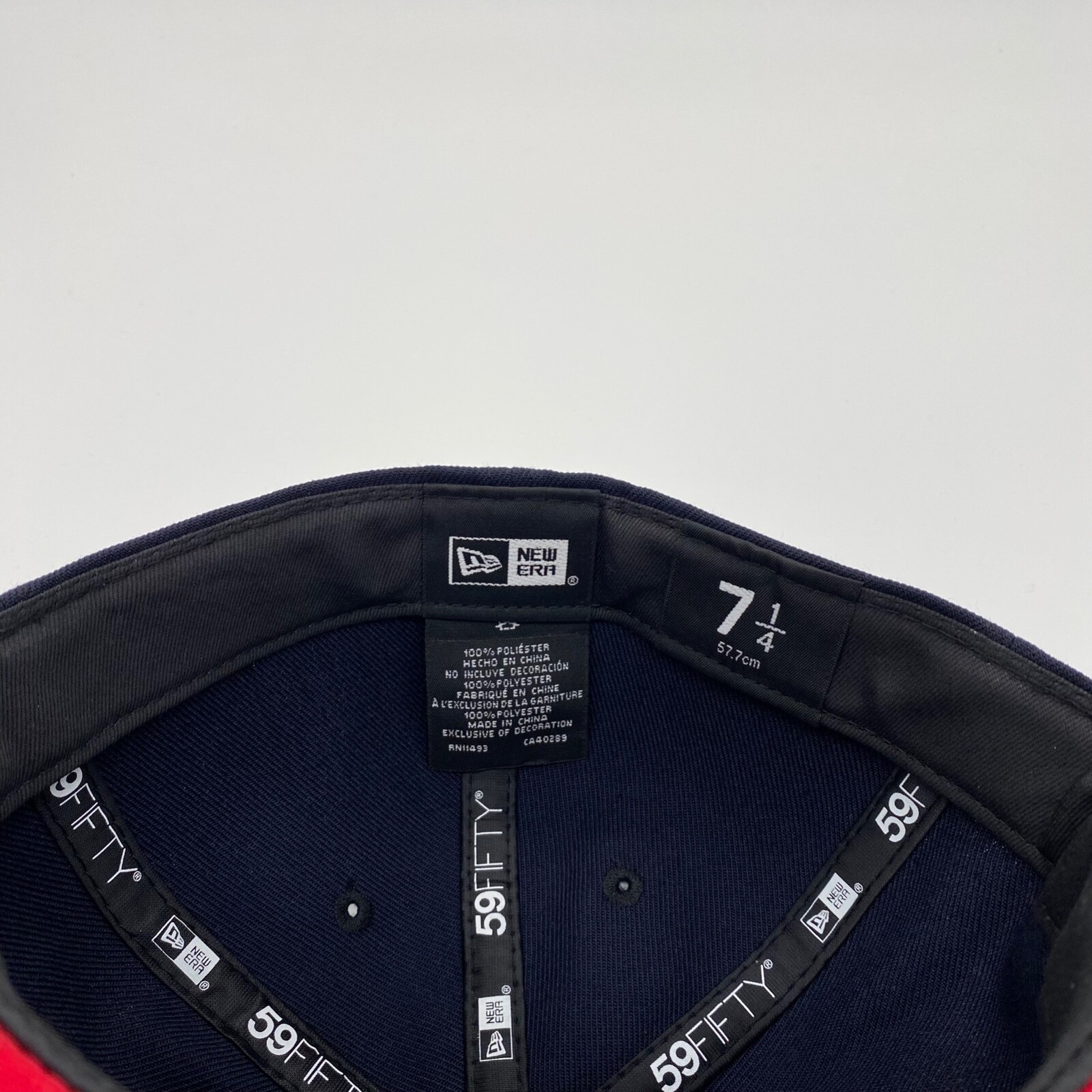 New Era 59Fifty American Flag Fitted Hat Cap Solid Blue Size 7 1/4 Mens