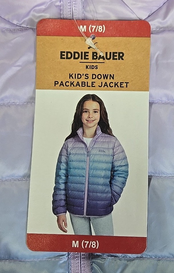 NWT: Girl’s Eddie Bauer Down Packable Jacket – 2 Colors/4 Sizes to Choose From!