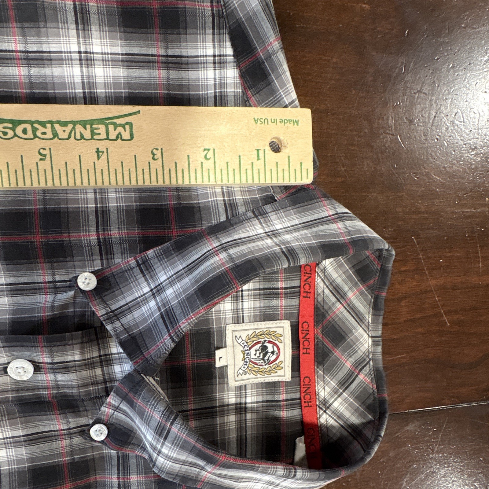 (3)Cinch Men’s L Plaid Button-Down Collared Button-Up Shirt
