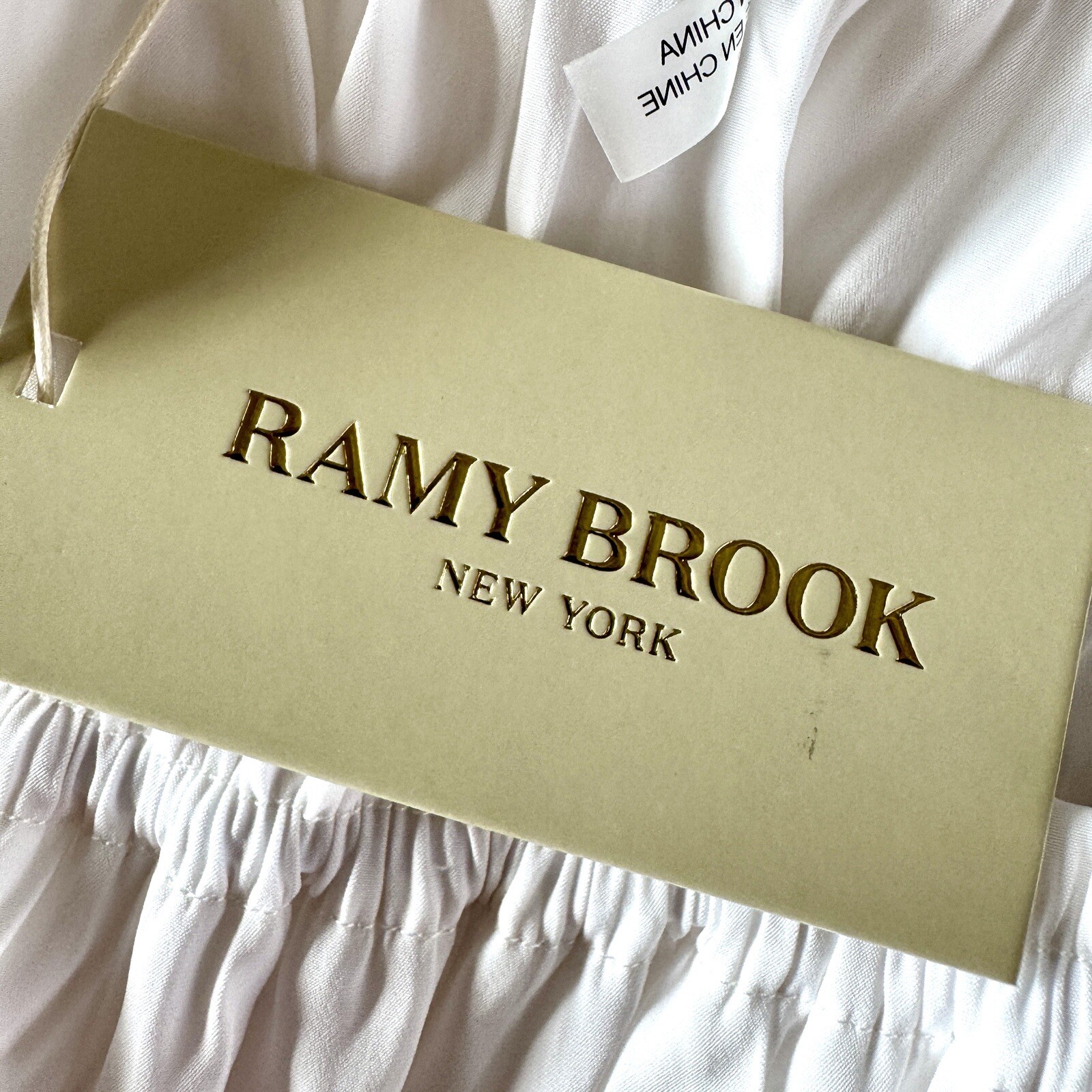 Ramy Brook Cynthia Off The Shoulder Mini Dress L White Ruffle Tier Beaded Eyelet