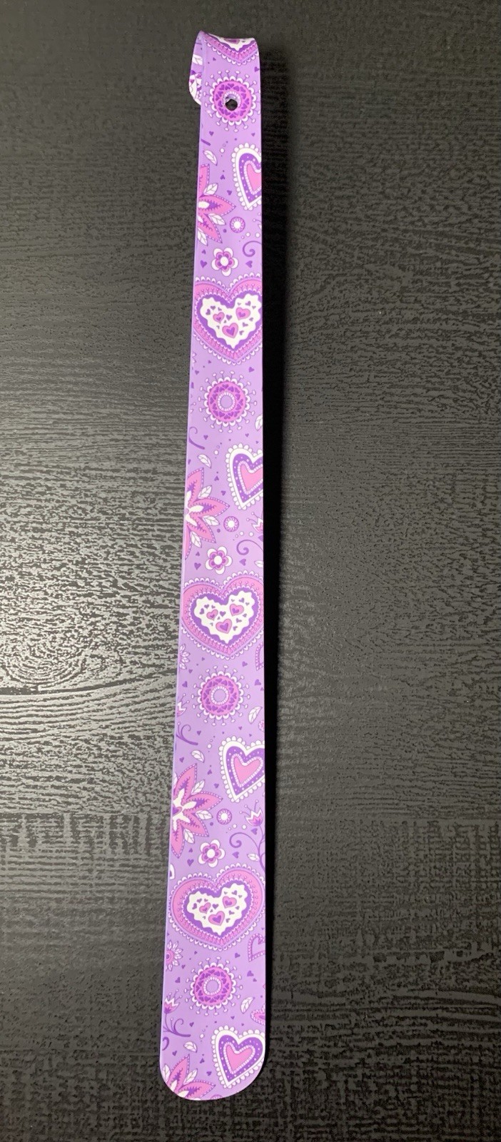 Long Handle Metal Shoe Horn Women Seniors Girls Purple 16 1/4”