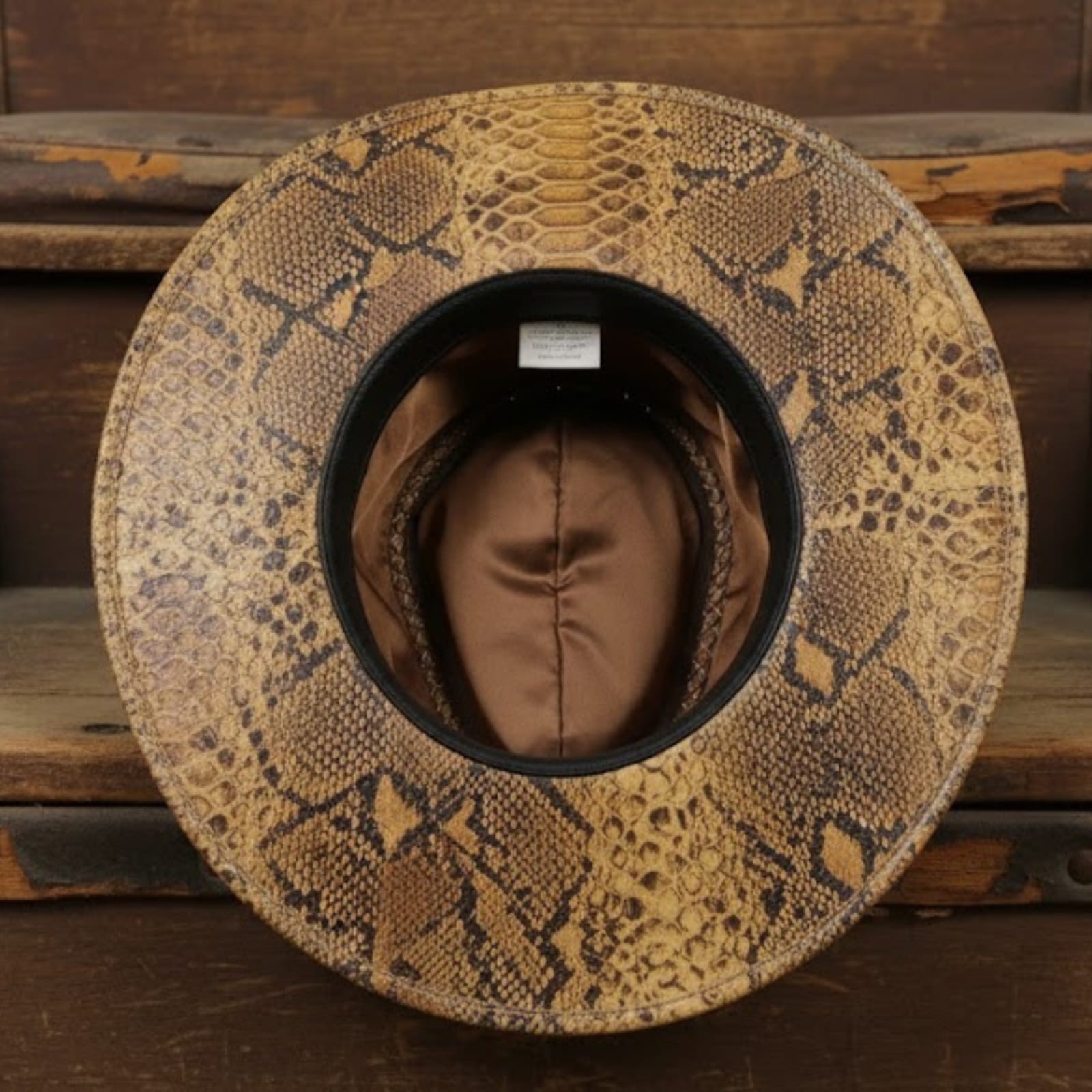 Genuine Leather Python Print Cowboy Hat Western Ranch Rodeo Outback Unisex