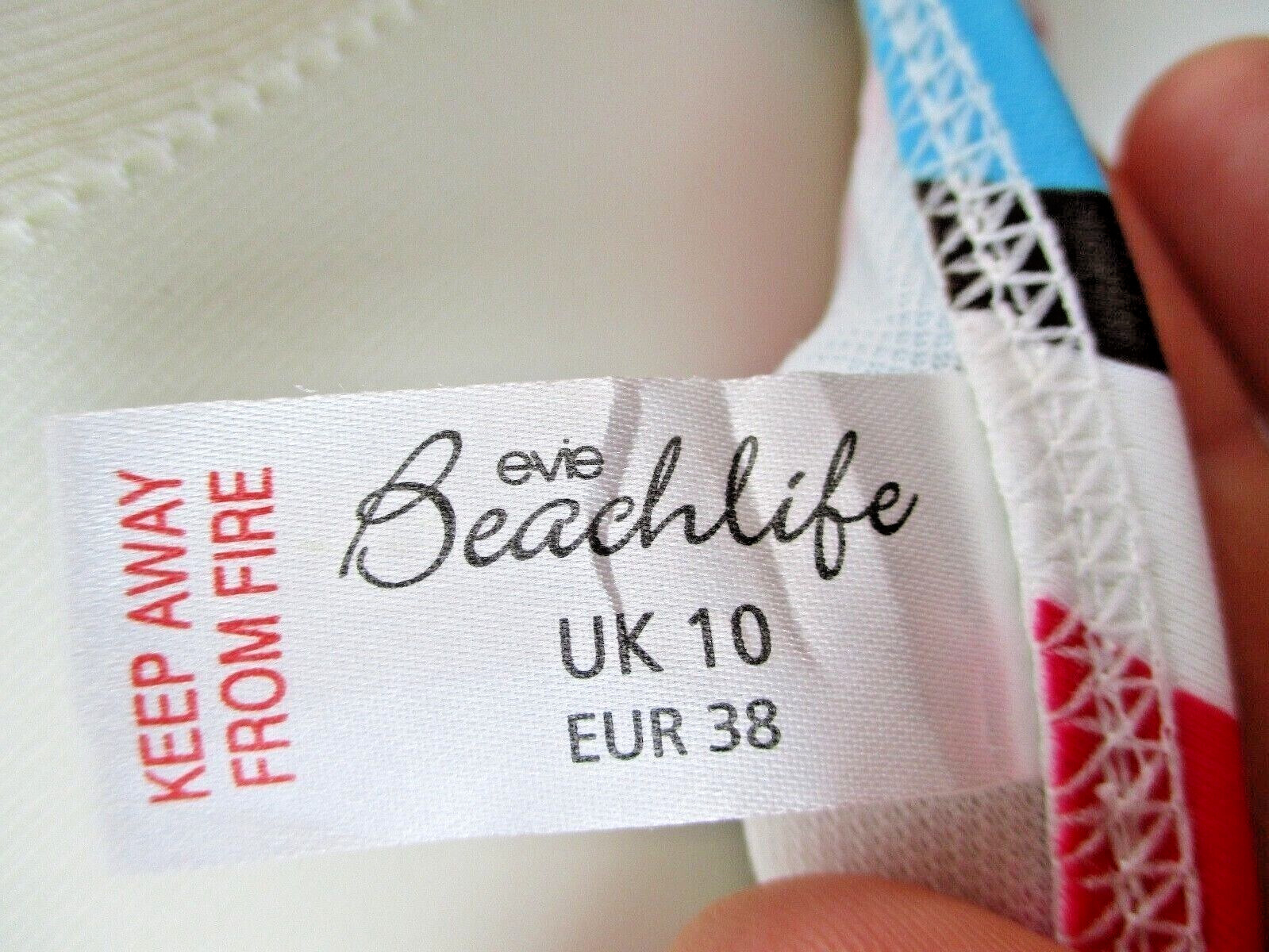 Ladies Evie Beachlife Non Padded Bikini Top Striped Multi Coloured Size UK 10