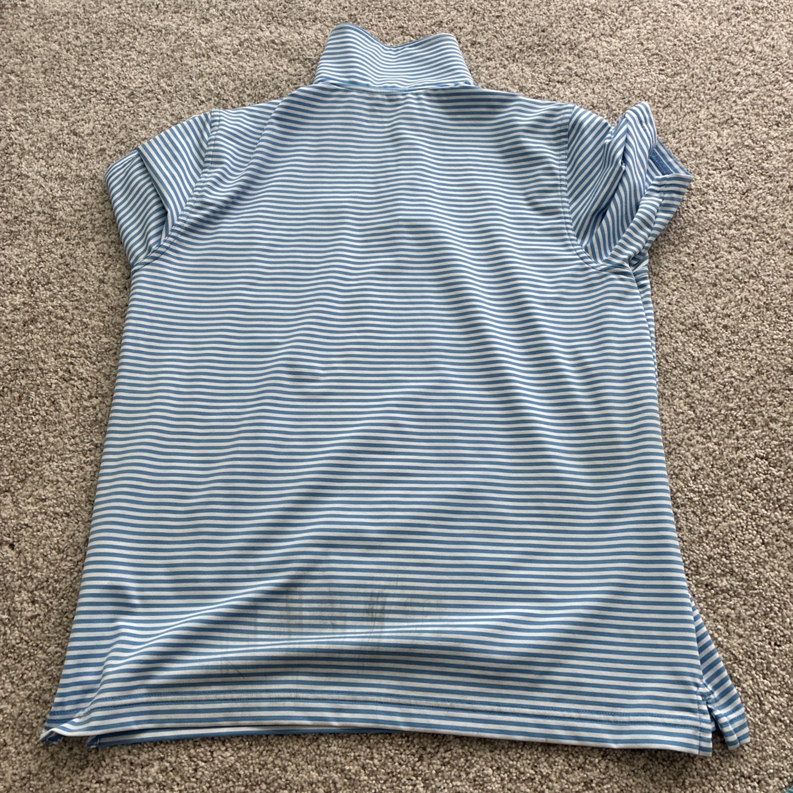 Kids XL VINEYARD VINES Performance Polo Shirt Men Medium Blue w/ white Stripes