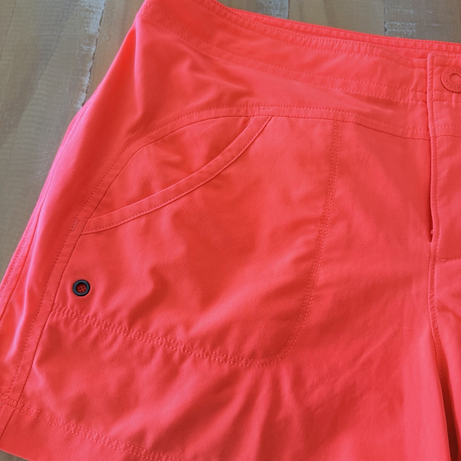 2 Athleta Shorts Magenta Lace Up Board & Orange Snap Closure Shorts Sporty