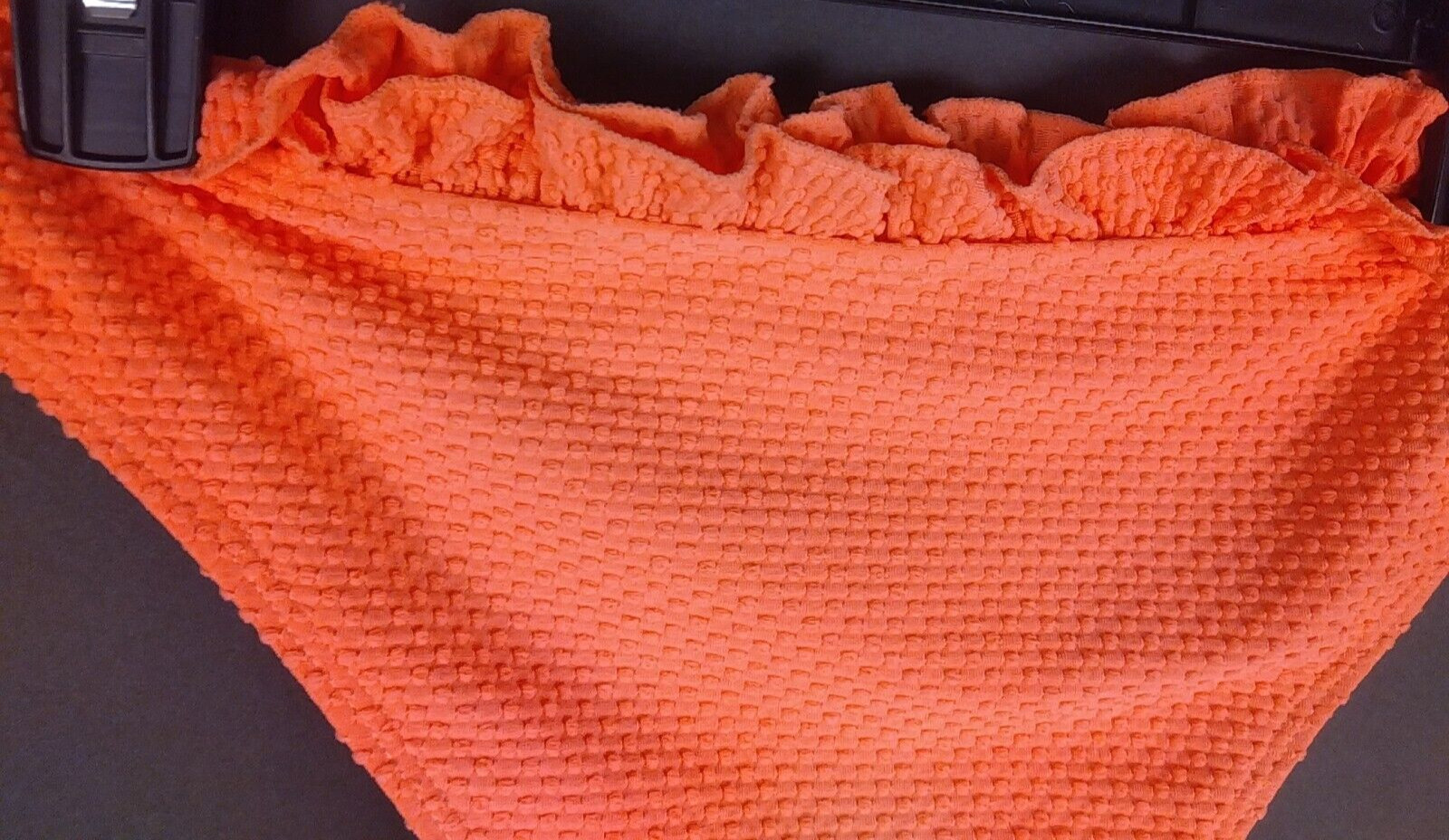 Unbranded Juniors Orange Ruffled Waist Bikini Swim Bottoms Size L – New. (51)