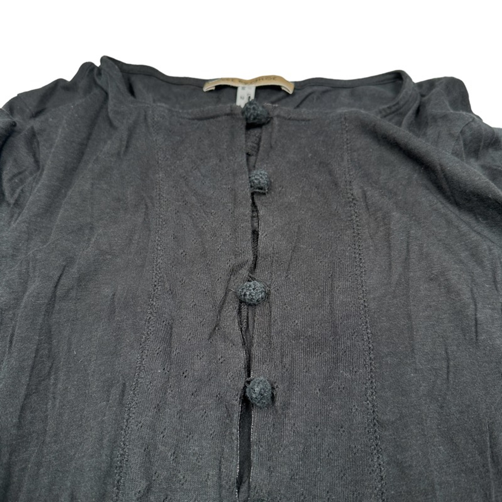 See By Chloe Light Cardigan Sweater Top Blouse Womens 2 Black Trim Modal Blend