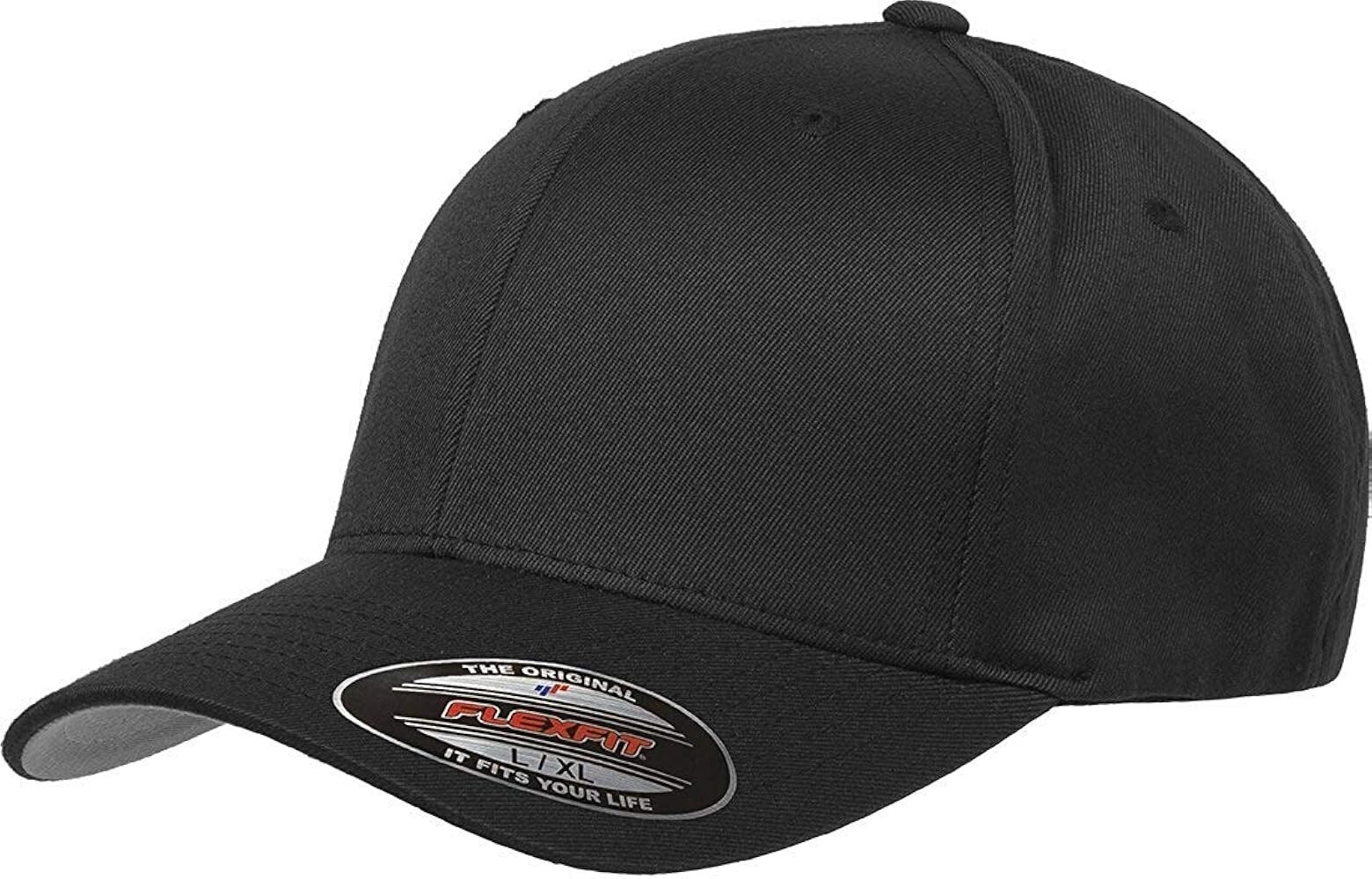 FLEXFIT Classic ORIGINAL 6-Panel Fitted 6277 Baseball Cap HAT L/XL Black