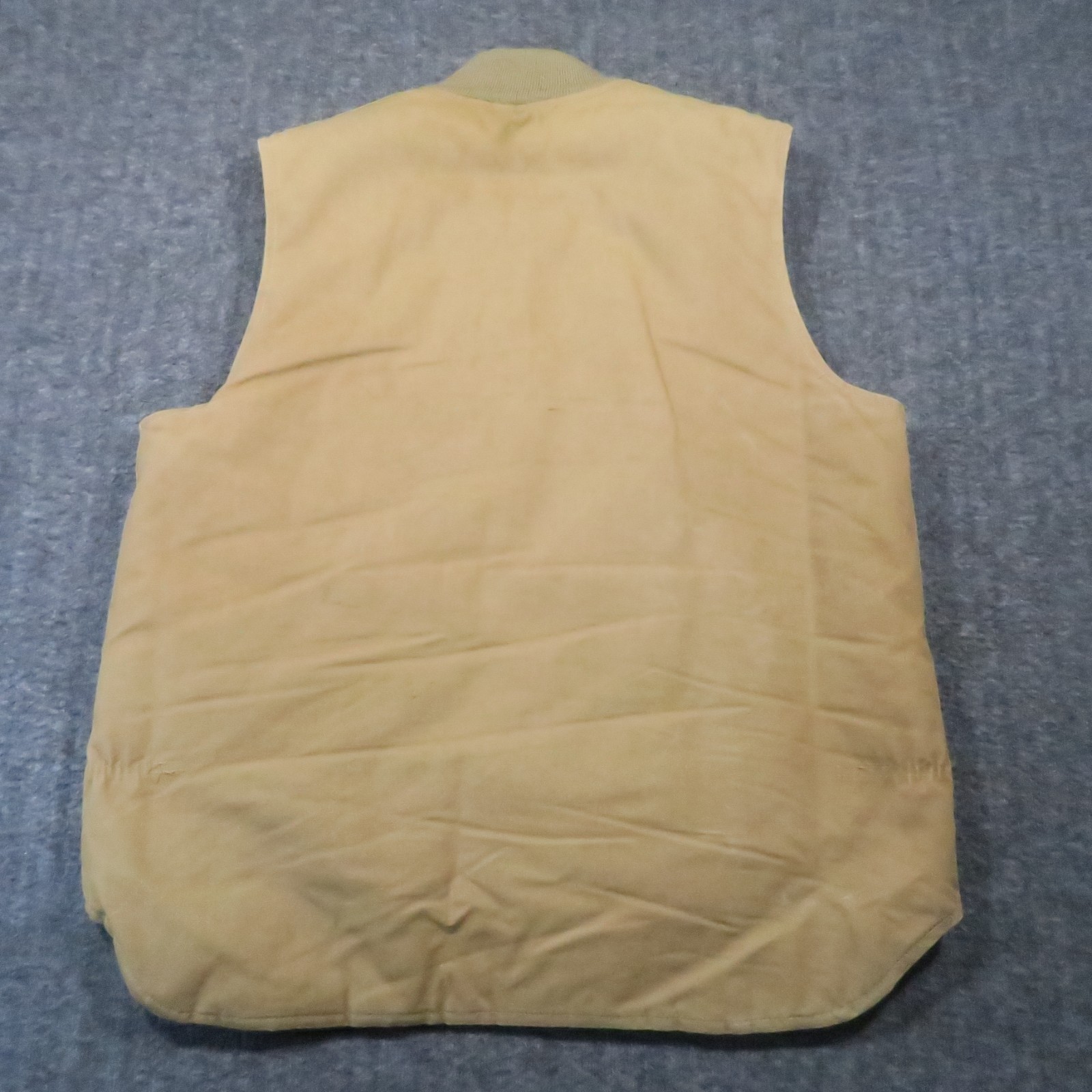 Carhartt VQ196 Duck Canvas Vest XLT Tan Quilt Lined USA Vintage Union 80s Rugged