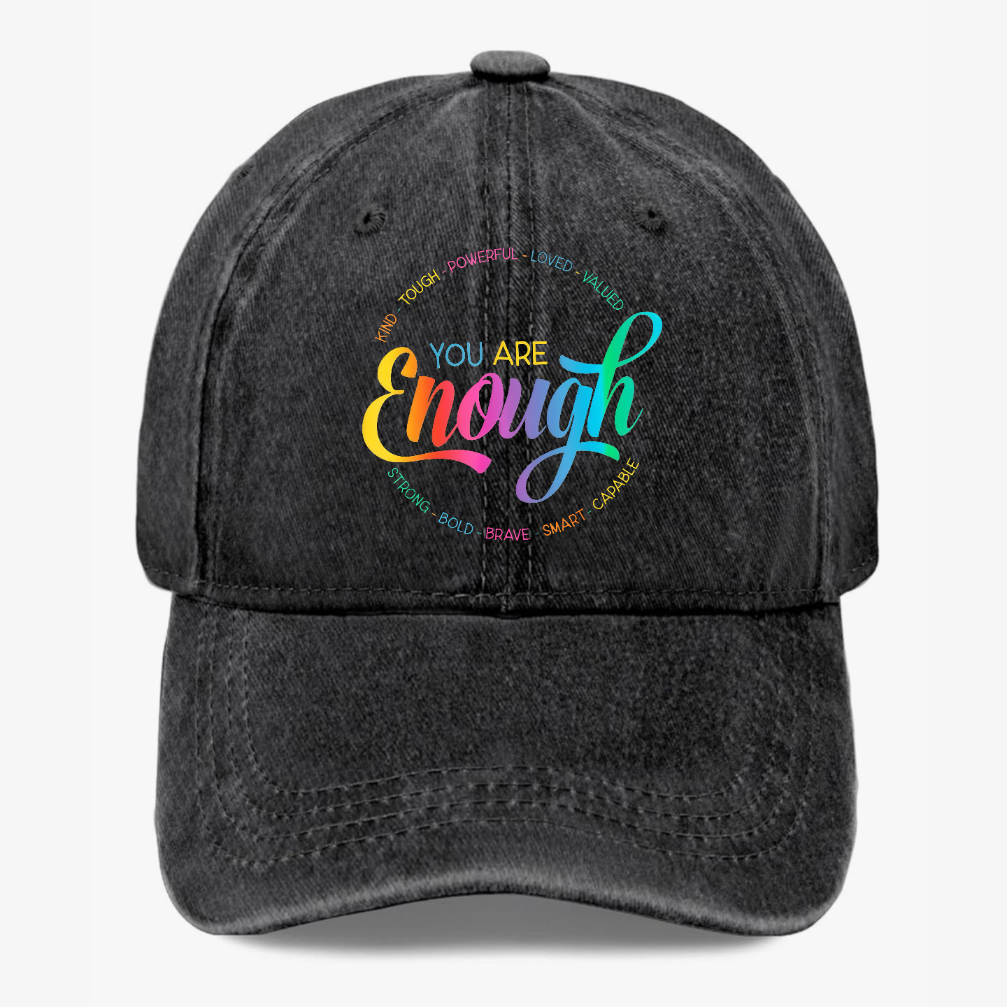 You Are Enough Hat Inspirational Positive Quote Washed Cap Gift for Women