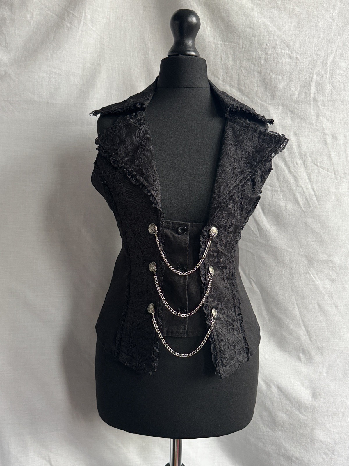 G.L.P (Gothic Lolita & Punk) Waistcoat Vest – Size S – Black