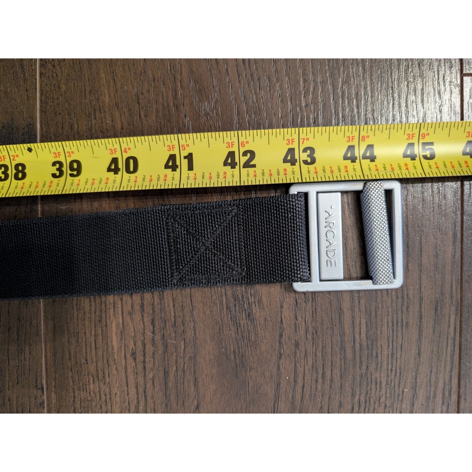 Arcade Black Elastic Stretch Belt Adventure Outdoor Zinc Alloy Buckle 43.5 Inch