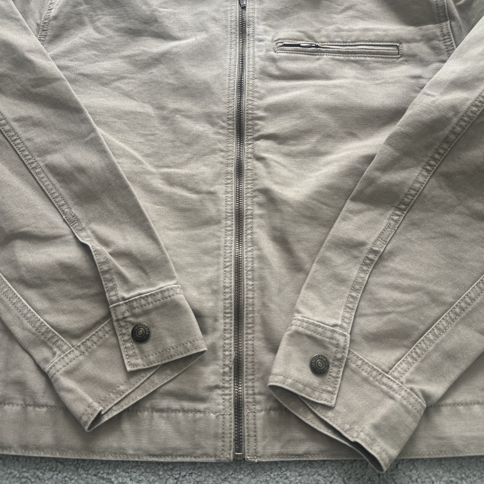 Levi’s Mechanics Full Zip Light WT Canvas Beige Tan Garage Jacket Medium