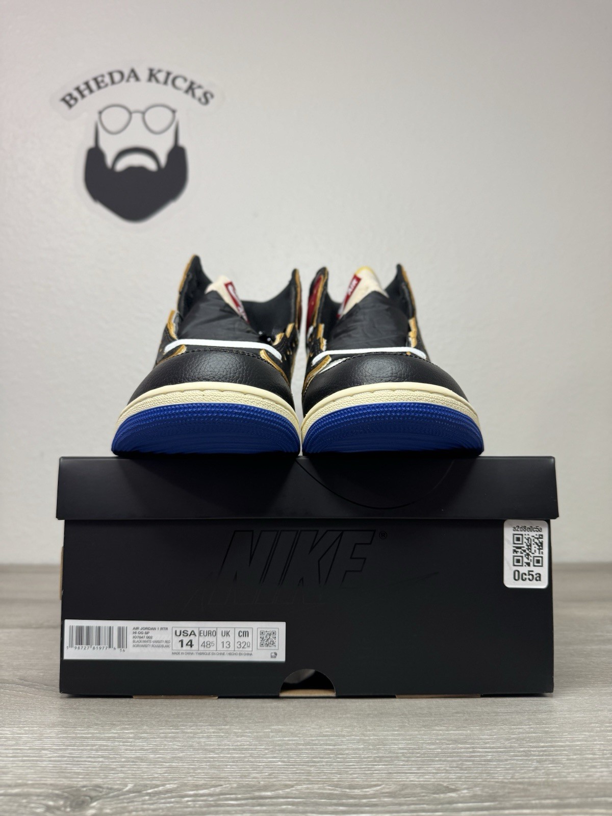 Size 14 – Jordan 1 Retro High OG Fragment x Union LA Men’s IO7847-002 Brand New
