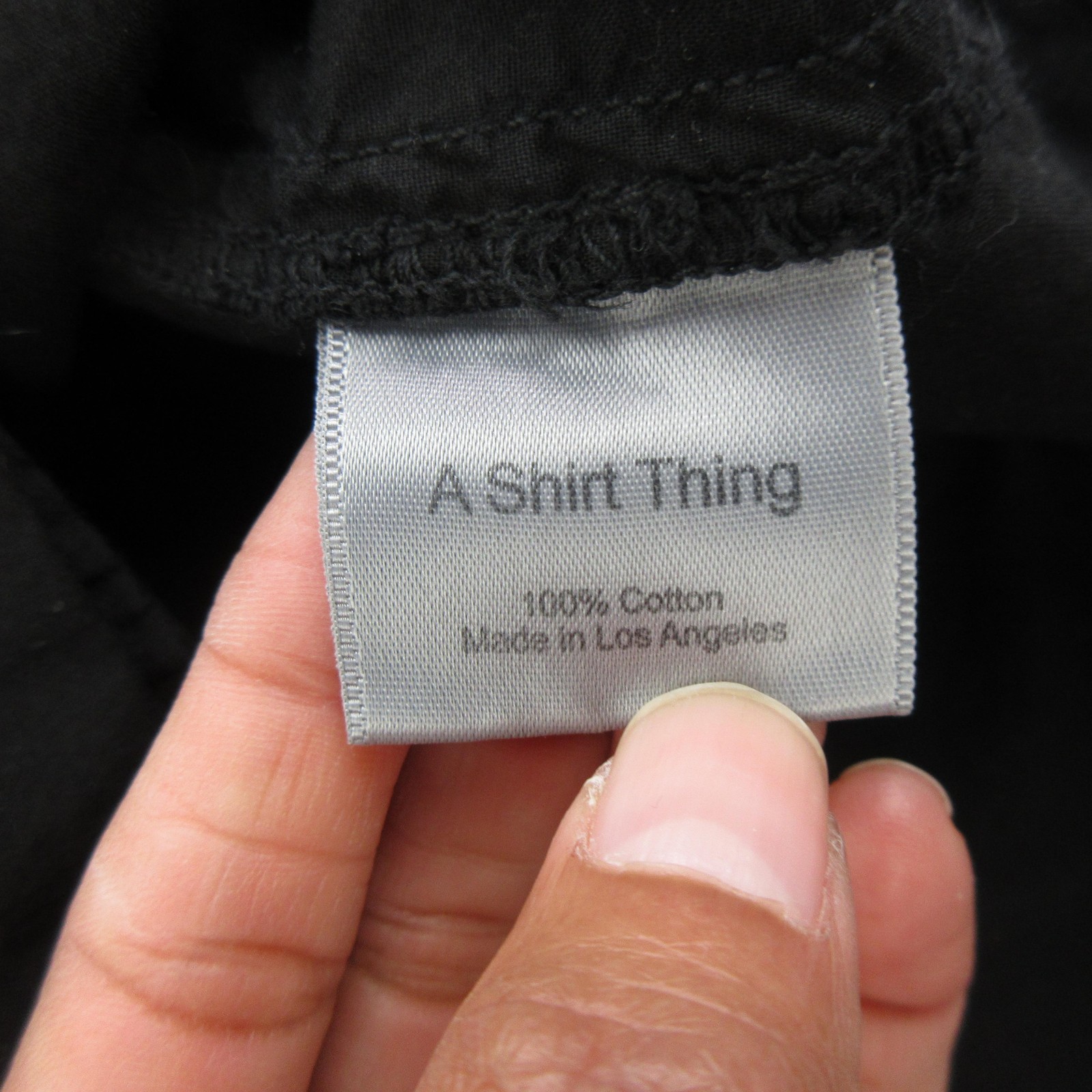 A Shirt Thing Blouse Womens P Black Ruffle V Neck Long Sleeve Cotton Tunic Top
