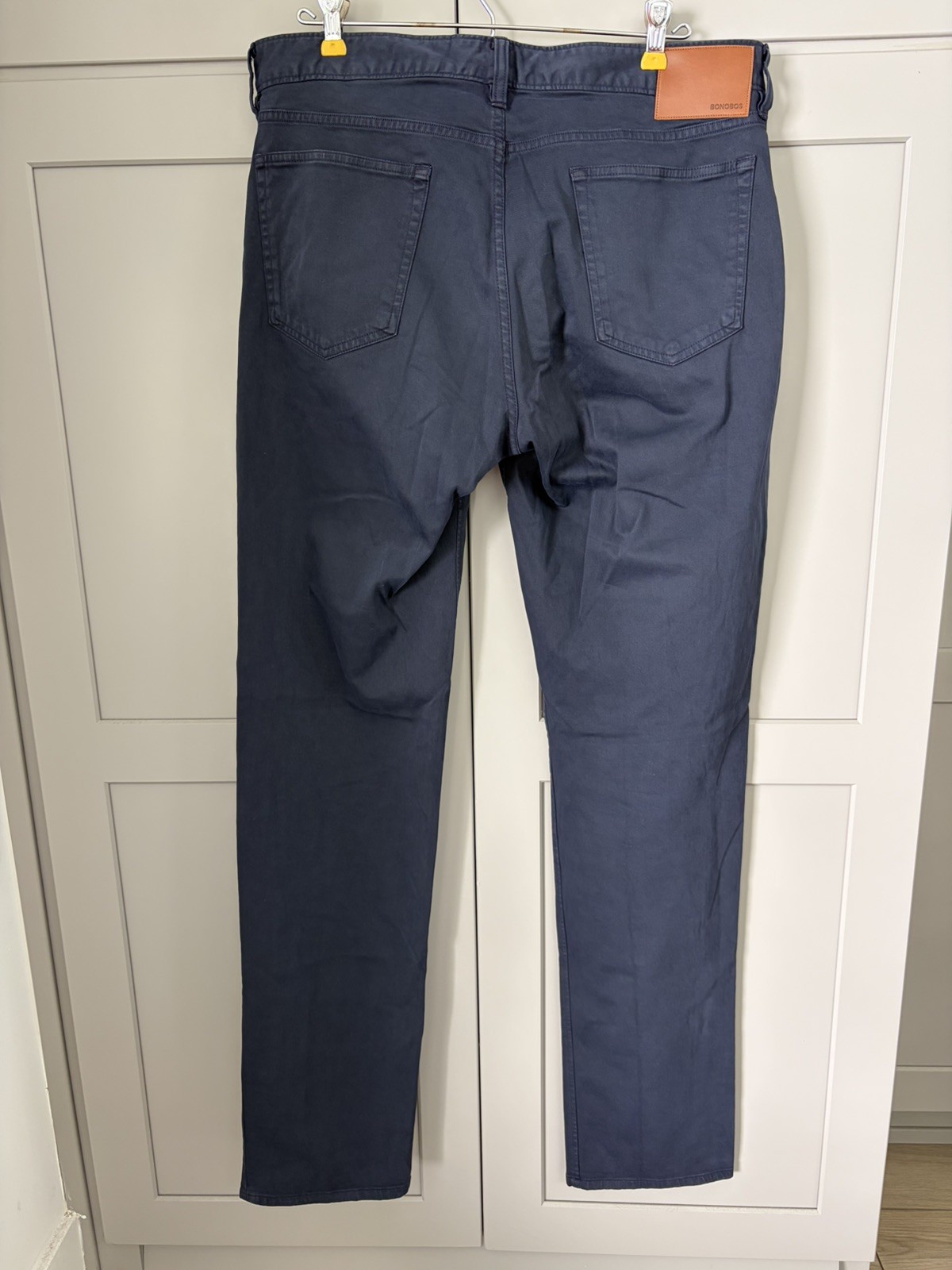 Bonobos Italian Brushed 5-Pocket Pants 34×36 Slim Fit Dark Navy Blue Mint