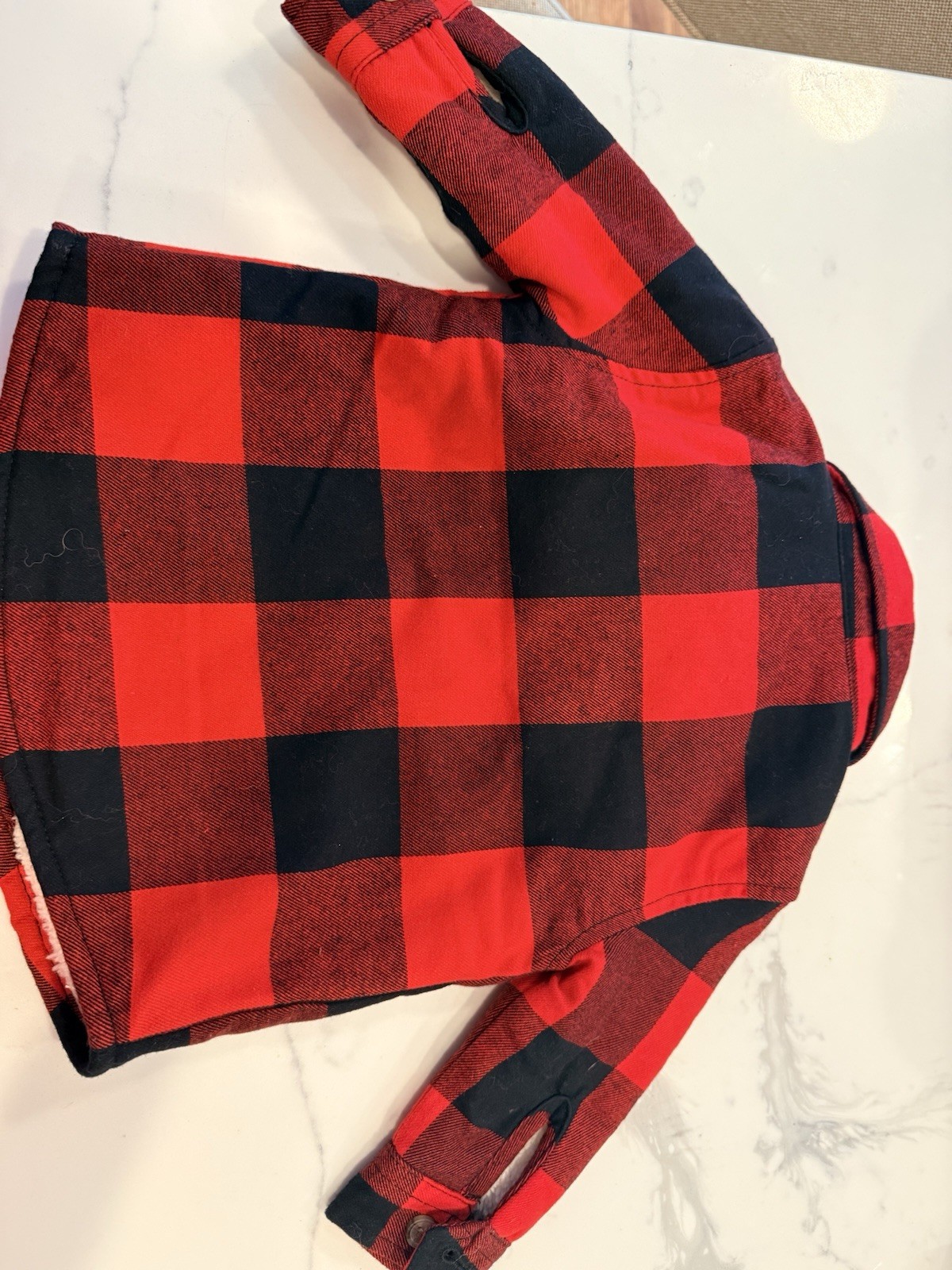 Bass Pro Shops Sherpa Lined Plaid Button-Up Jacket Red/Black, 3-6M