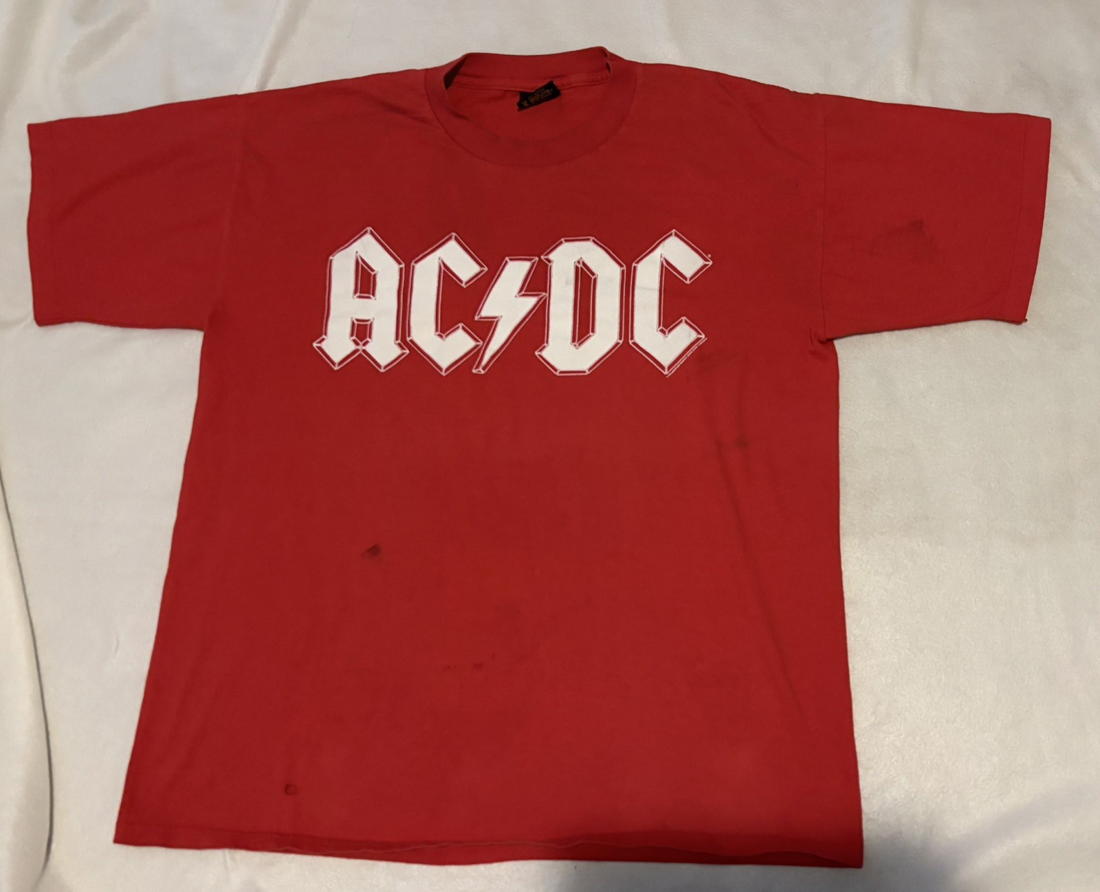 VTG Distressed AC/DC Ballbreaker 1996 Brockum World Tour Red T-Shirt Size XL