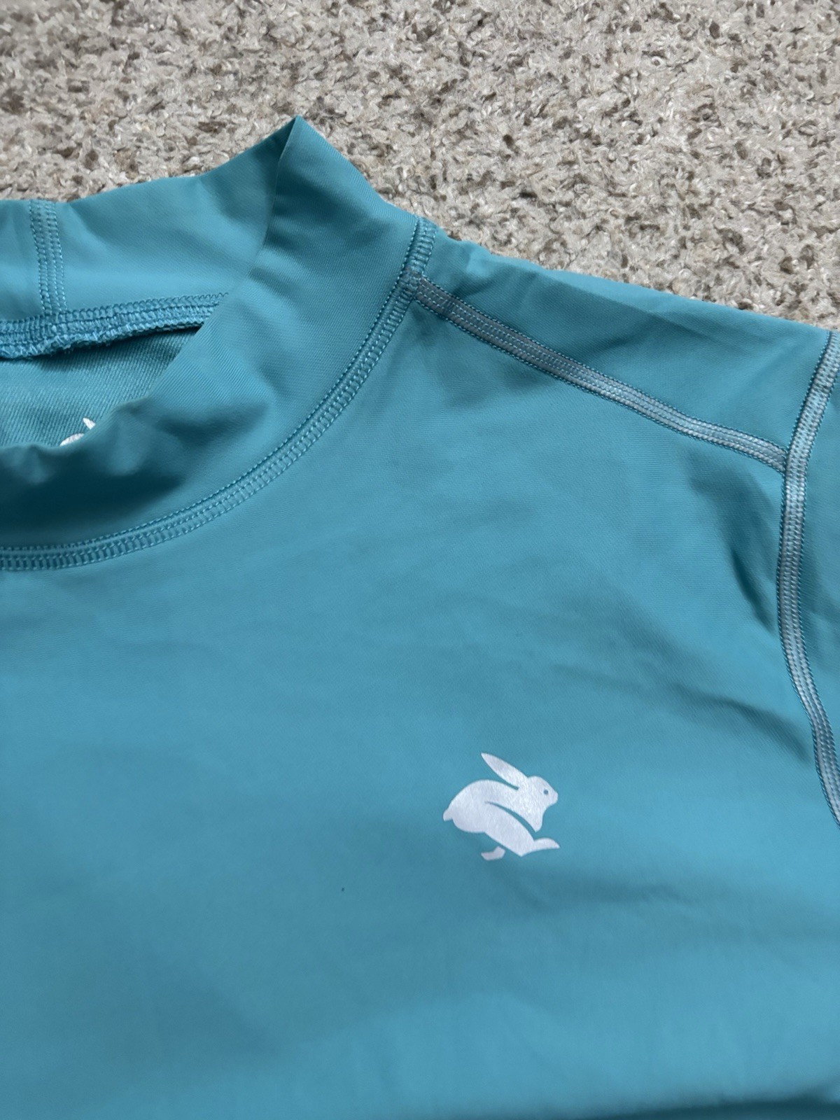 rabbit Shirt Womens XL Blue Cold Front Compression Top Mock Neck Base Layer