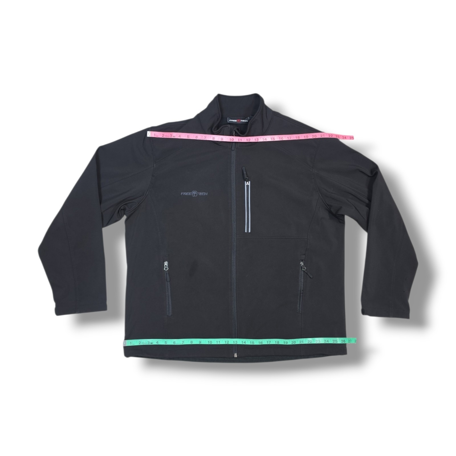 Free Tech Black Fleece Lined Jacket Full Zip High Neck Cinch Waist Men’s XL