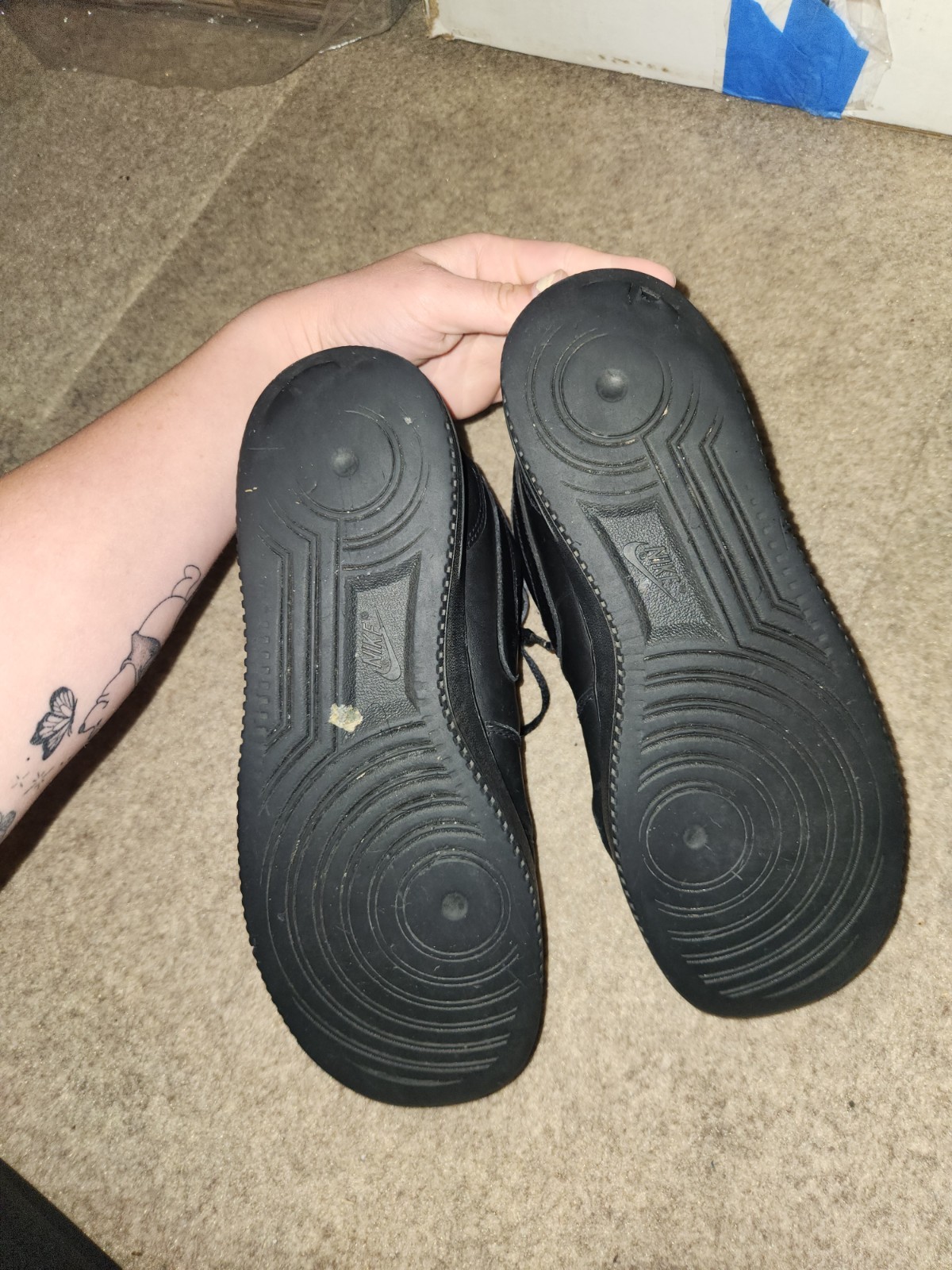 Nike Air Force 1 Mid Sneakers | Ankle Strap Laces | Black | 2019 | M9