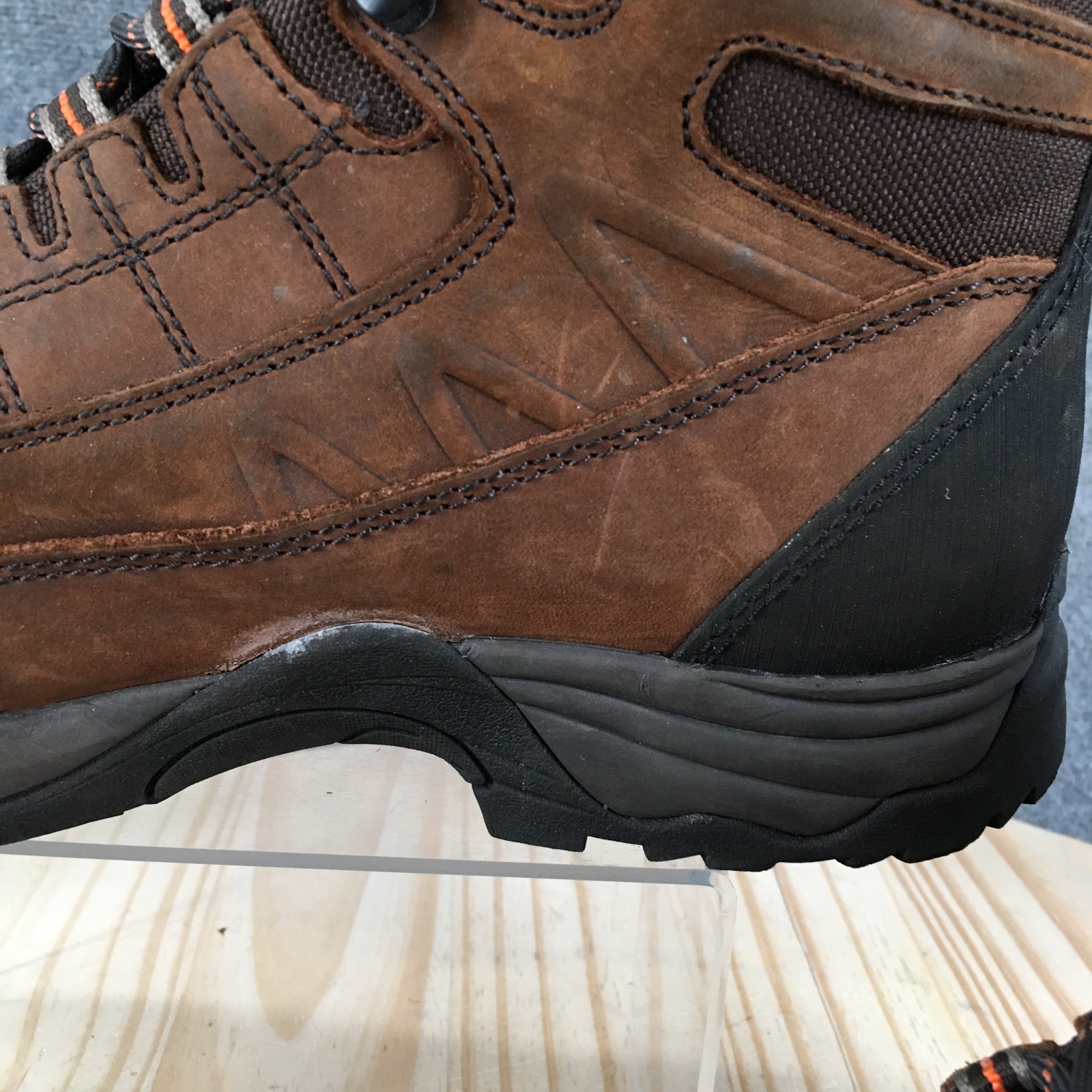 Gravel Gear Work Boots Men 10.5 M Waterproof Hiking Steel Toe Ankle Top BrownGra