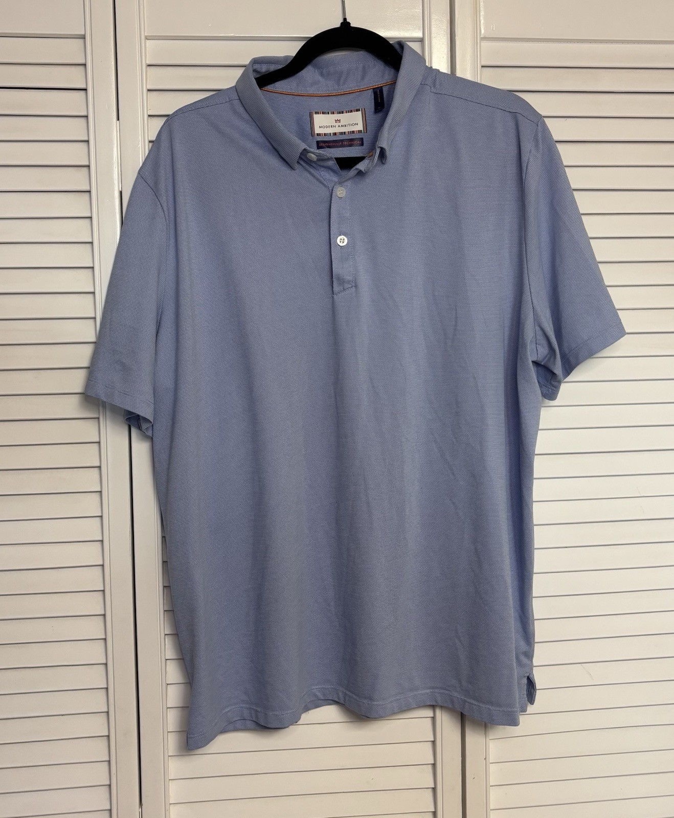 Modern Ambition Delightfully Technical Men’s Polo Lot 2 XL (Blue Burgundy)