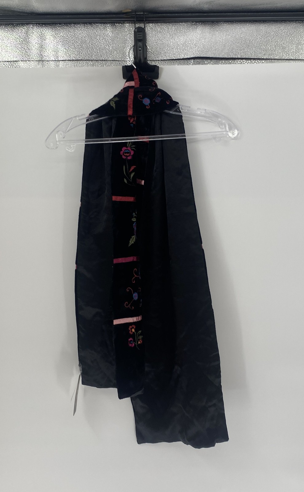 Vintage V.Fraas Womens Multicolor Floral Velvet Neck Warmer Rectangle Scarf