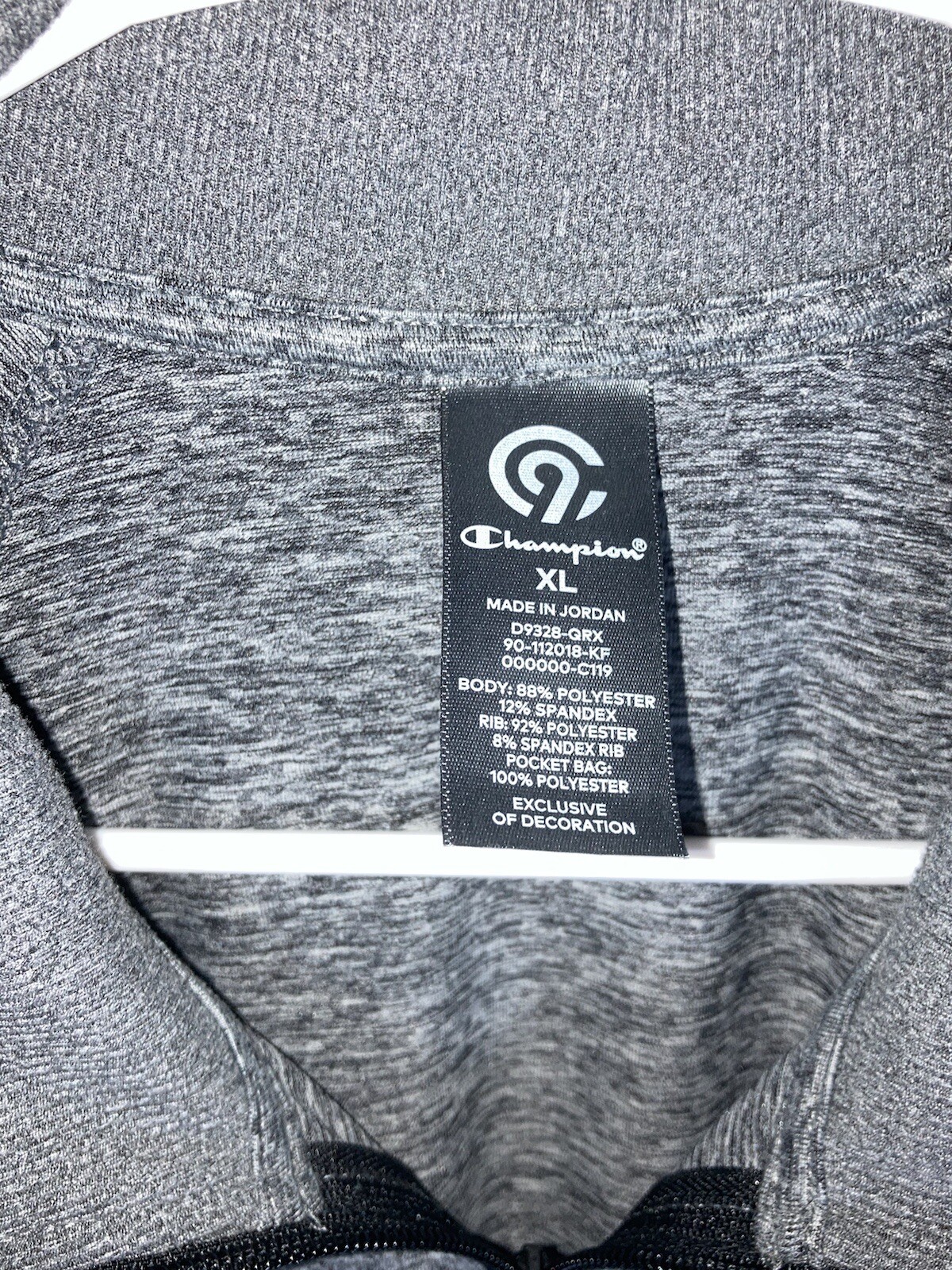 NWT Champion Gray Dry Duo Breathable Thumbholes Stretch Athletic Full Zip XL New