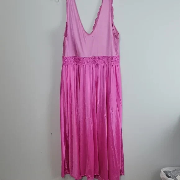 Pink Shadowline Lace Gown Long Size 2X 31737 53″