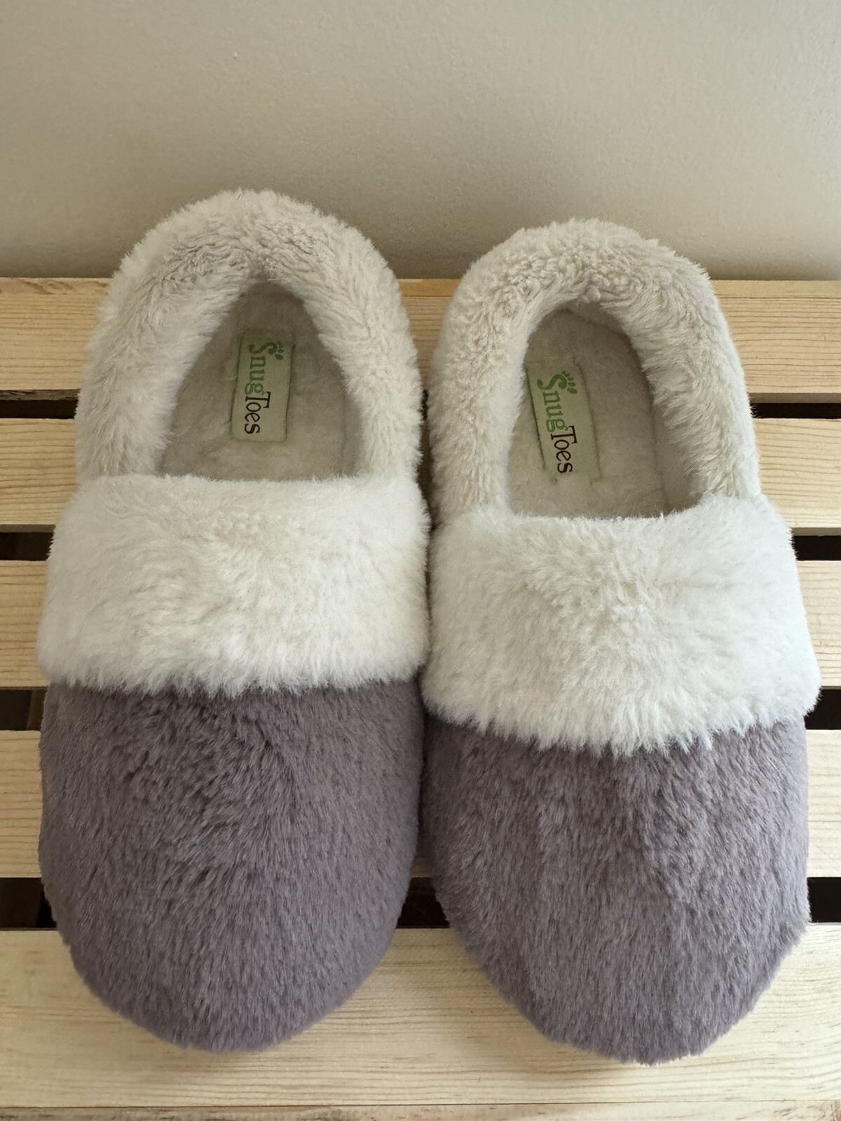 SnugToes women’s heated slippers with removable heat pads mocha size 5