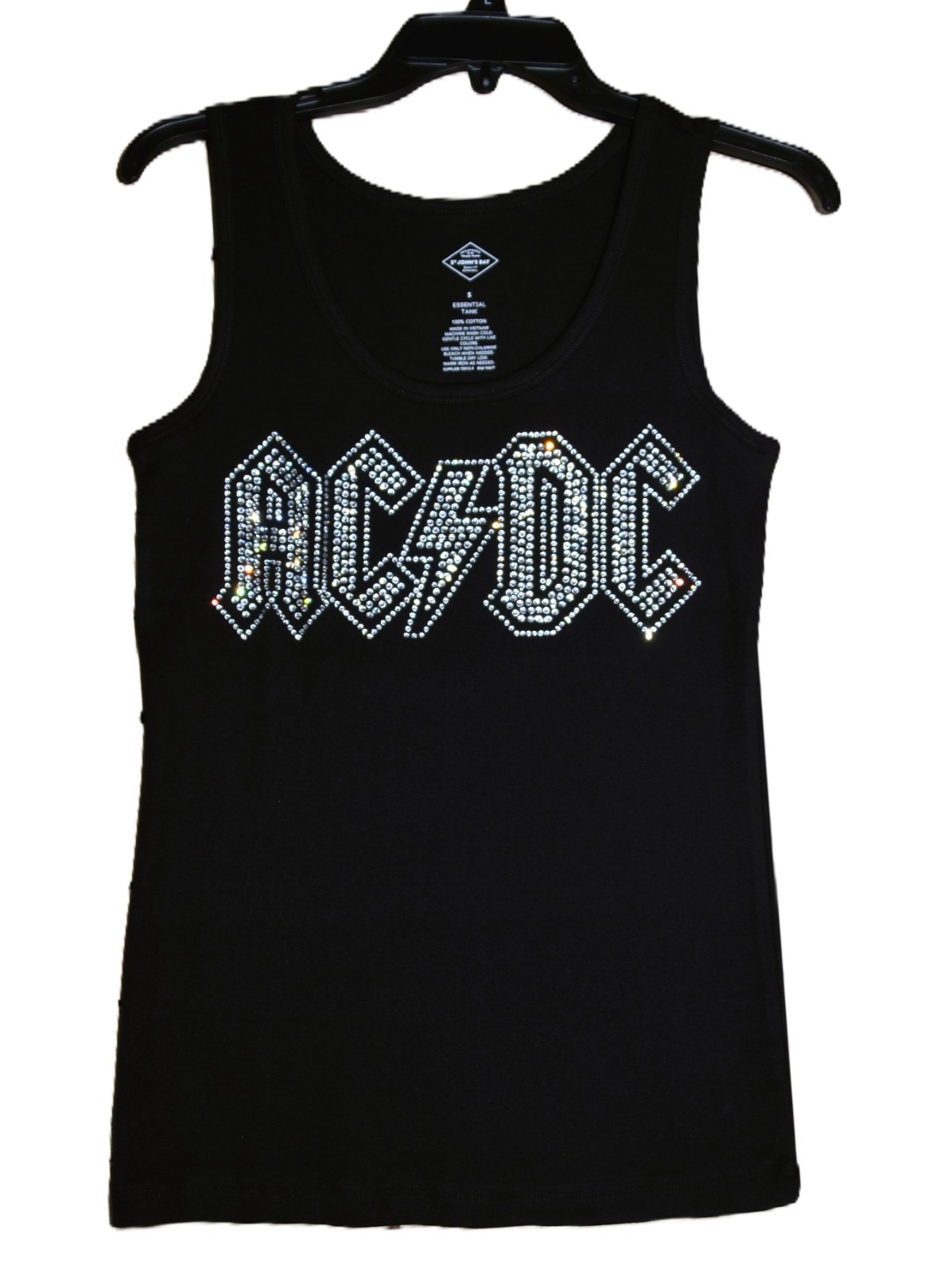 AC/DC rhinestone bling shirt or tank XS S M L XL XXL 1X 2X 3X 4X 5X clear