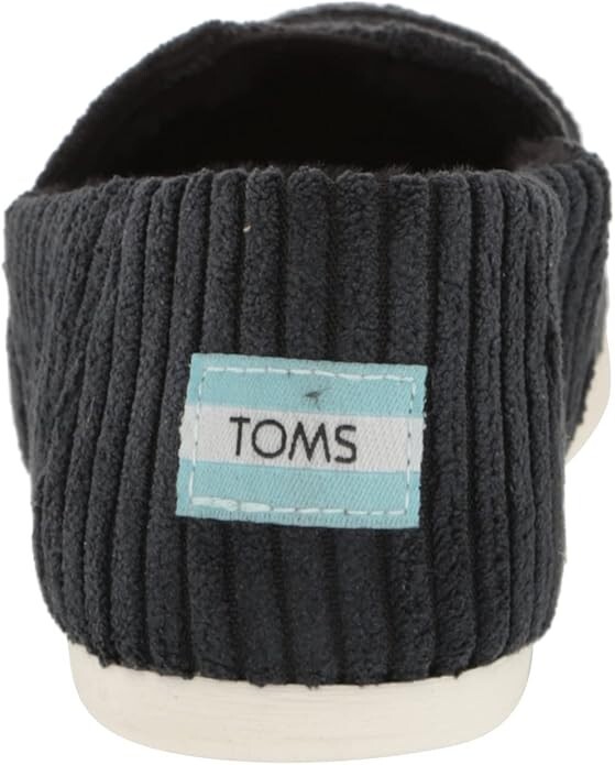 TOMS Women’s Alpargata Recycled Cotton Canvas Loafer Flat Black & Dark ivy Wide