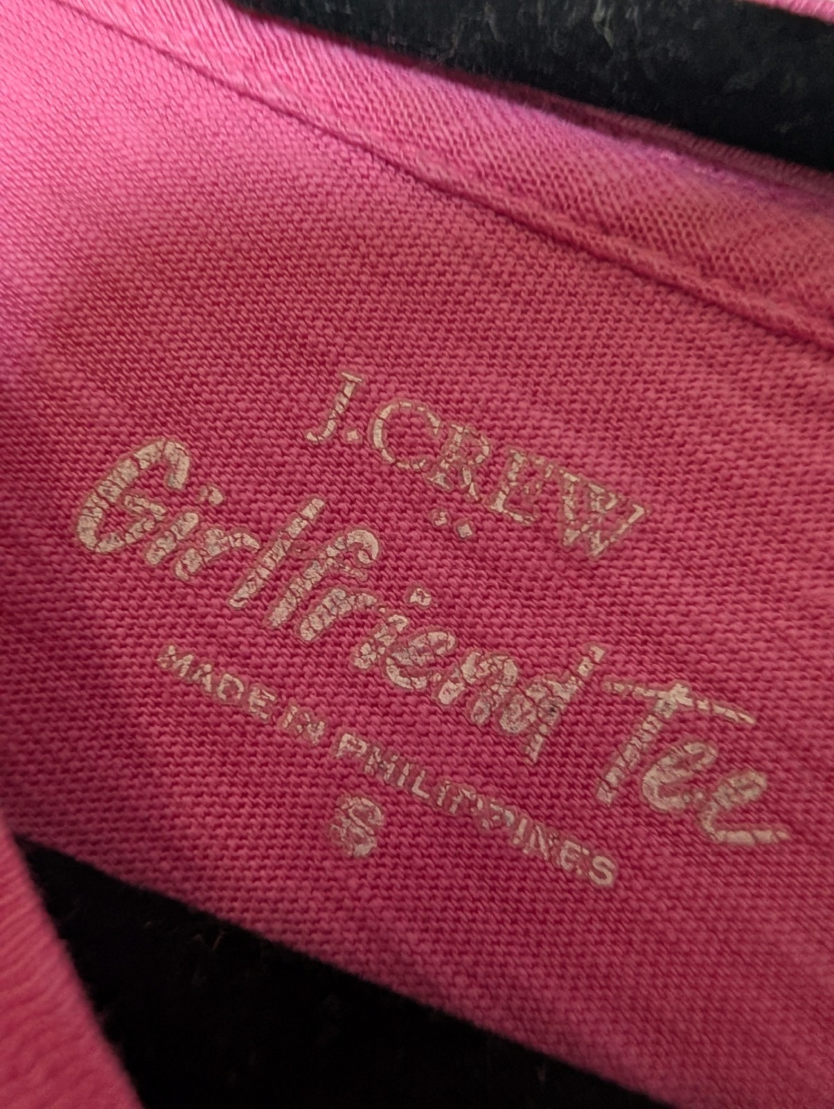 J.Crew Girlfriend Tee Pink Long Sleeve Crewneck 100% Cotton Size S Casual Basics