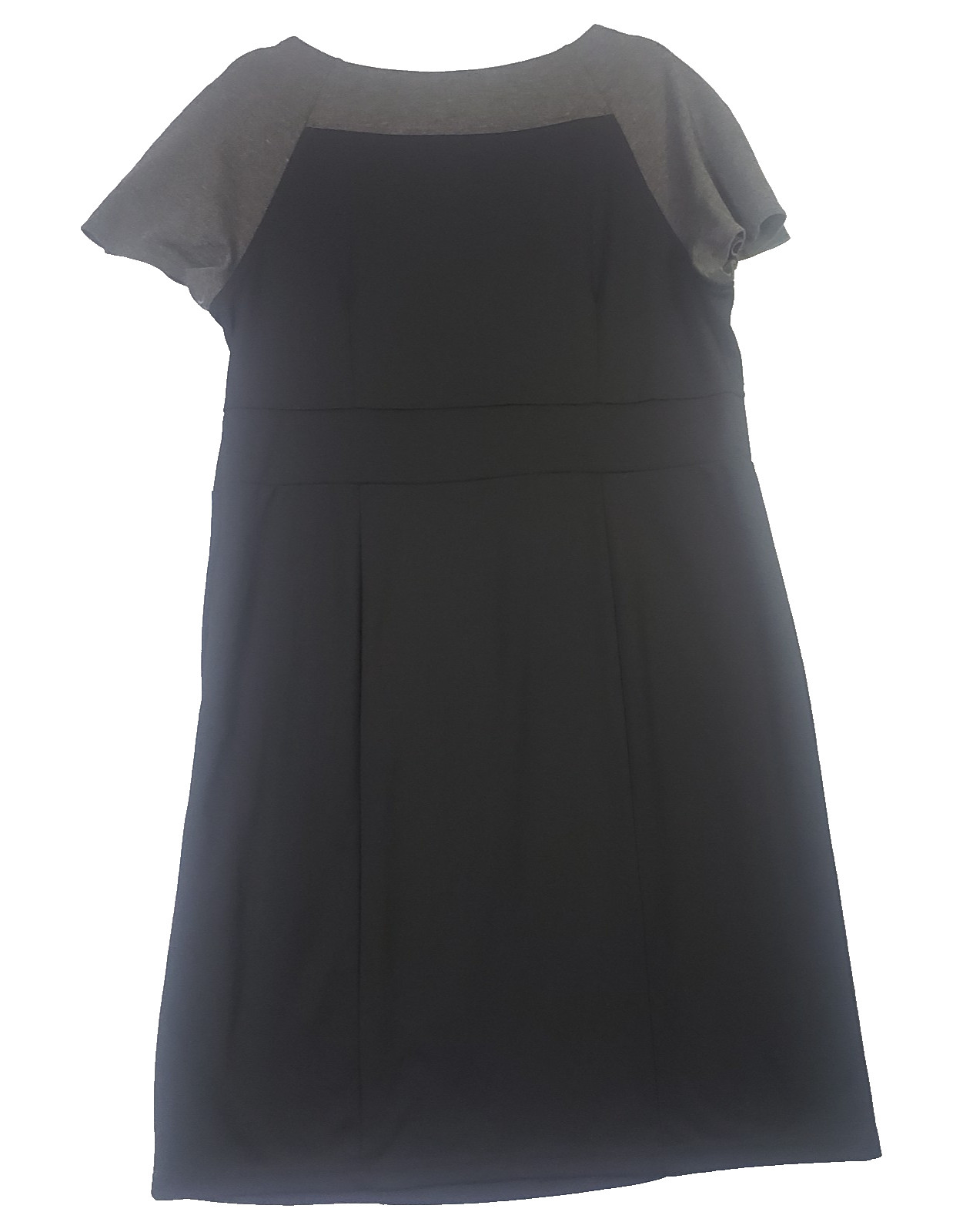 Spenser Dress 14W Plus Black Sheath Knee Length Career Office Short Sleeve
