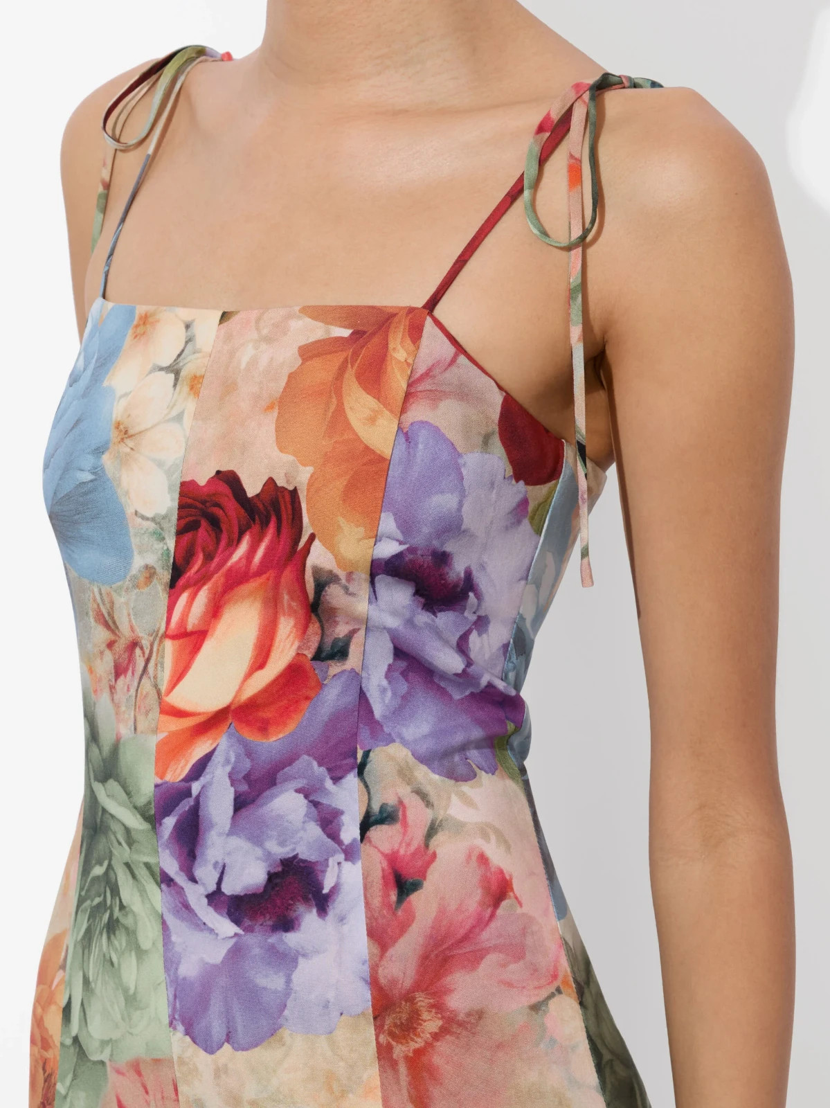 ALICE & OLIVIA (4 ) JEANETTE PANELED STORM FLORAL MIDI DRESS NWT MSRP$595
