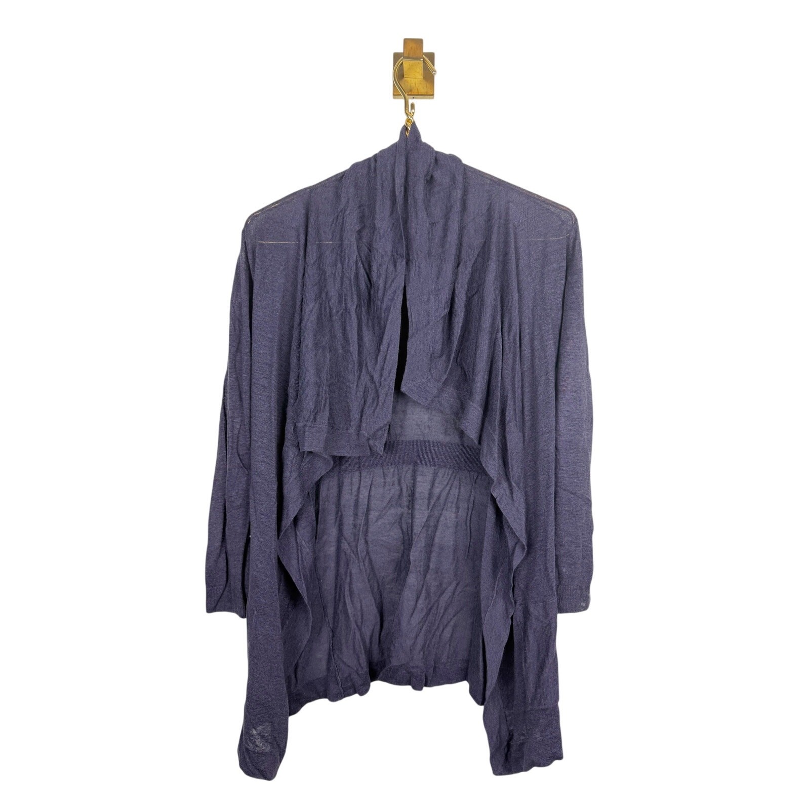 Theory Maritza B Sag Harbor Linen Cardigan Sweater Drape Waterfall Sz S